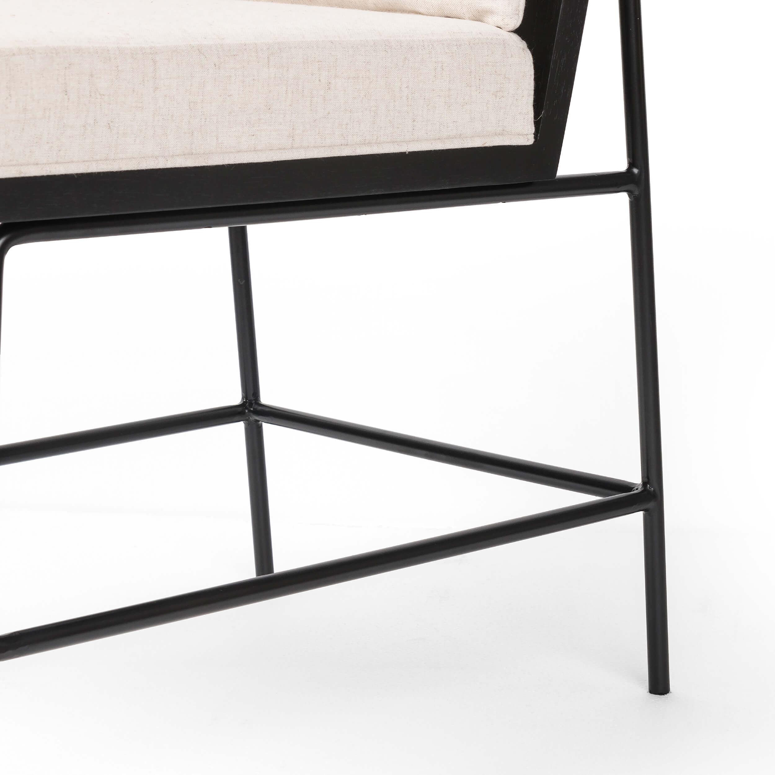 Crete Dining Chair, Saville Flax / Black Frame, Set of 2 by Four Hands - Image 5