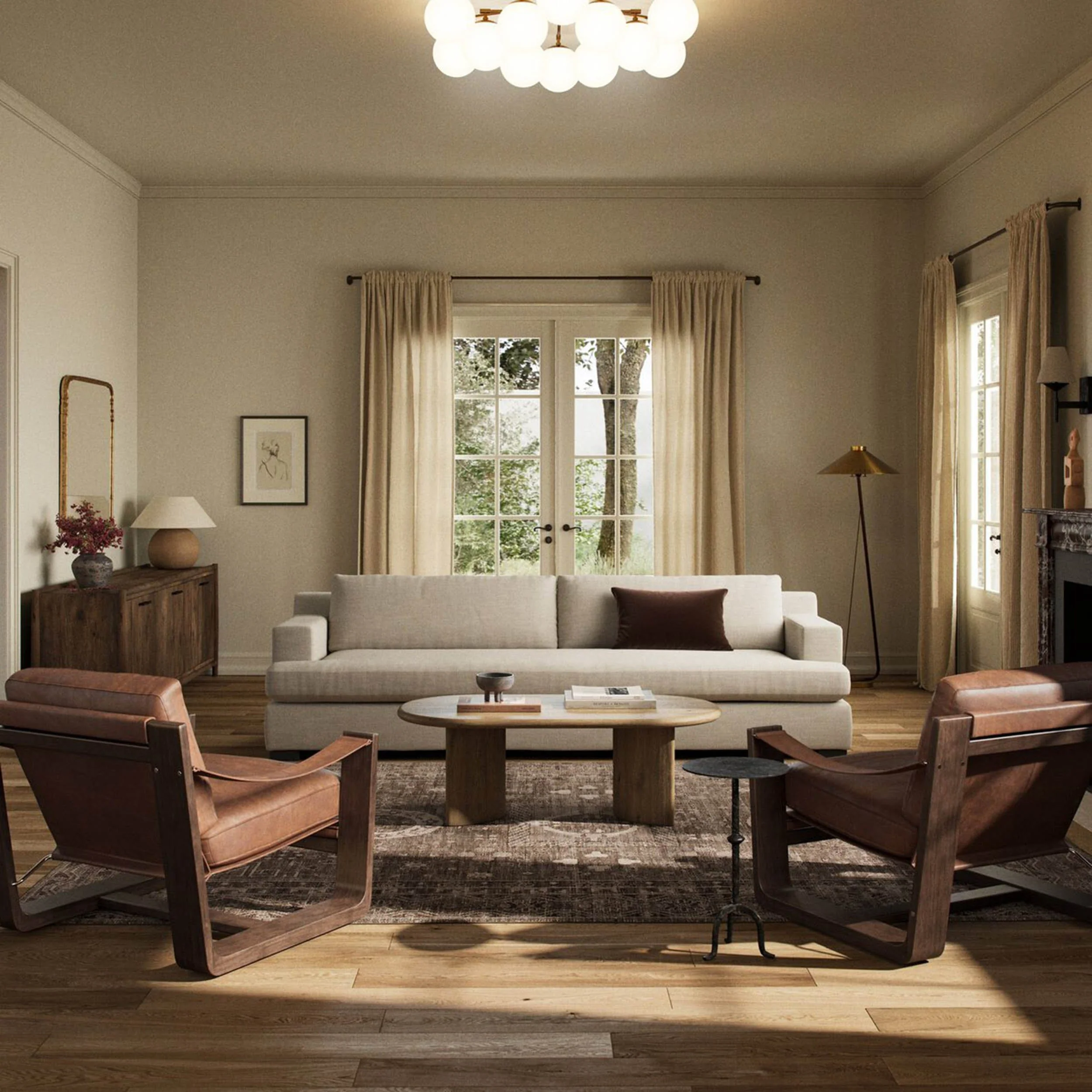 Crispin Sofa, Savoy Parchment by Four Hands - Image 4