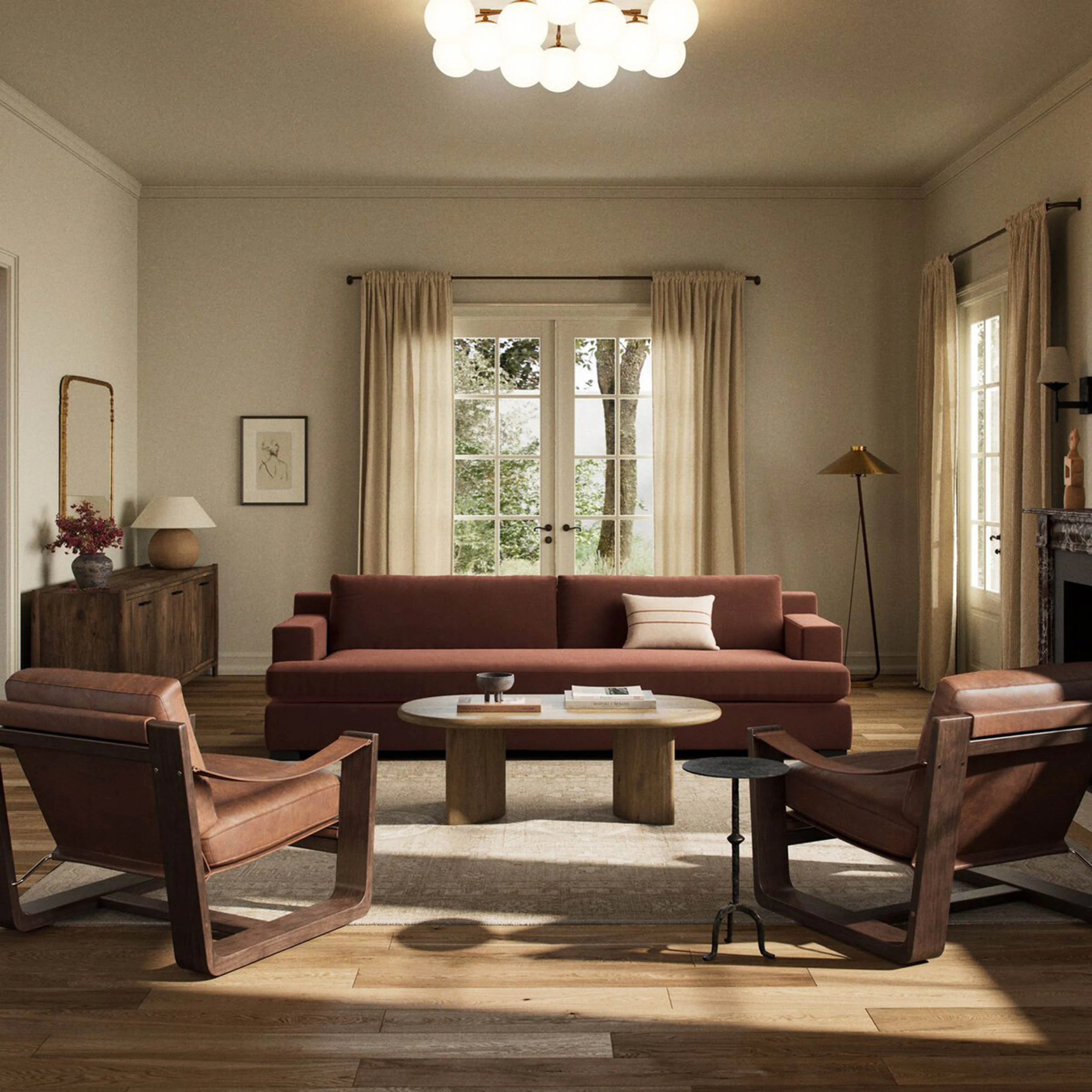 Crispin Sofa, Surrey Auburn by Four Hands - Image 4