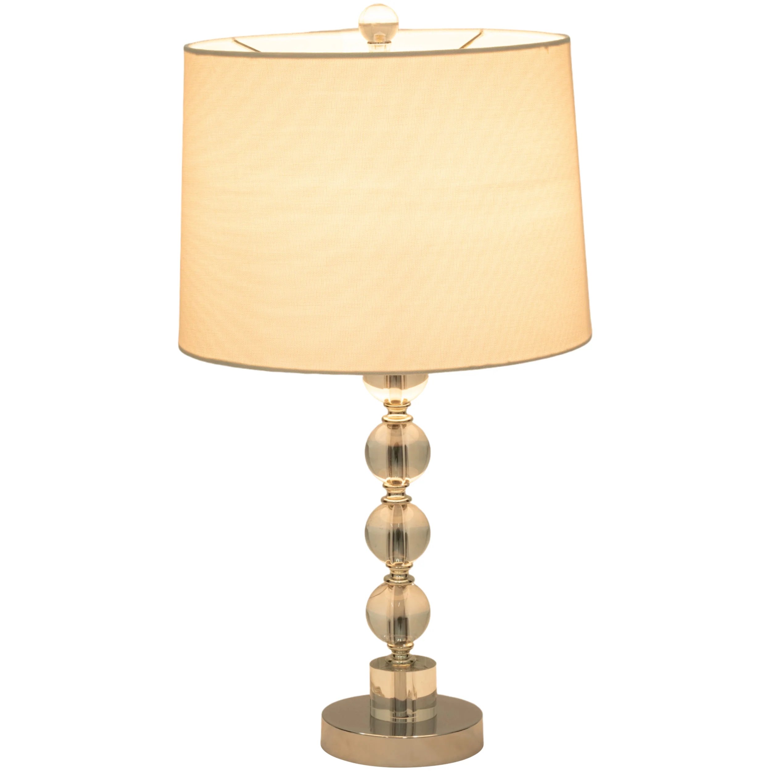 Crystal Table Lamp, Silver, Set of 2 - Image 5