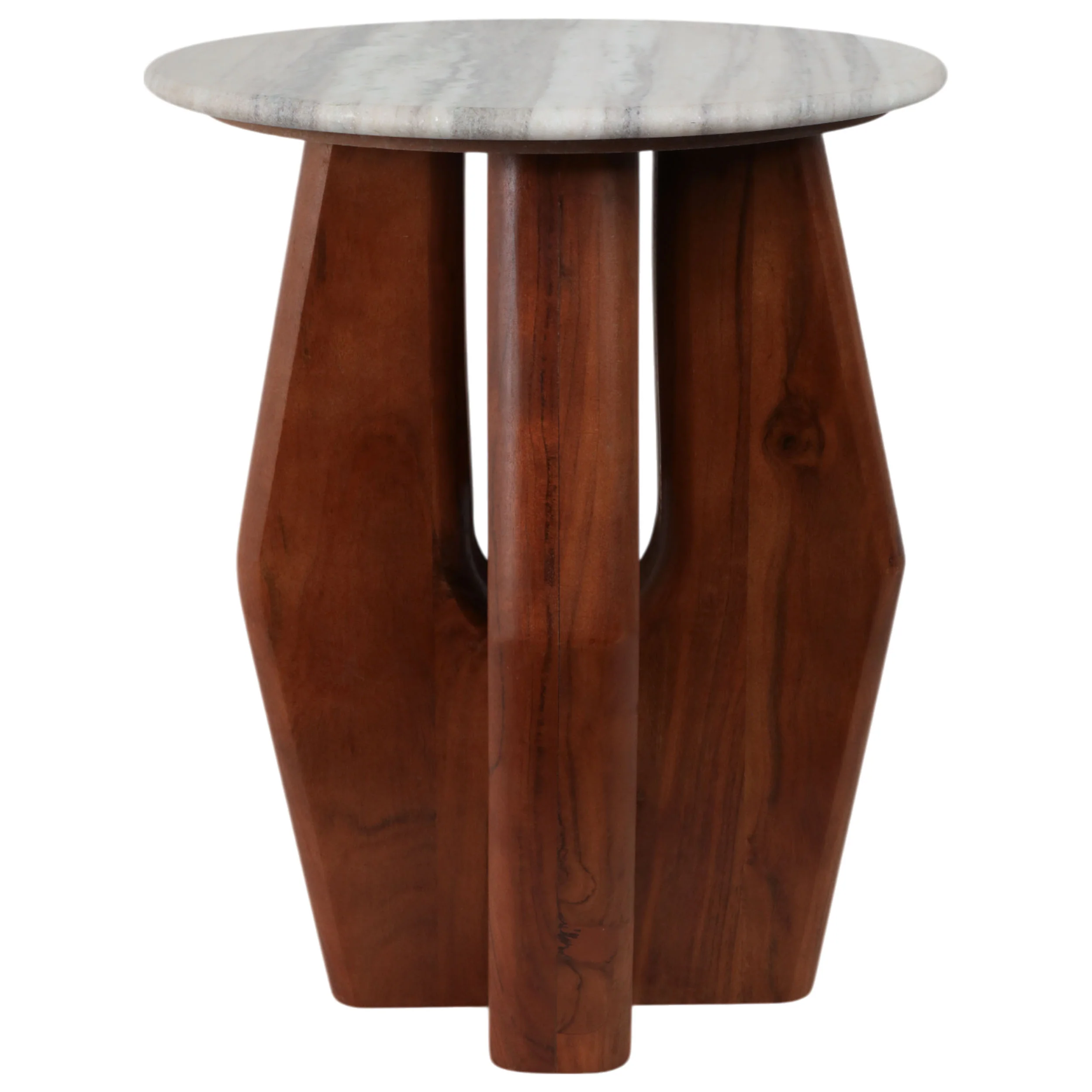 Curved Legs Accent Table, White