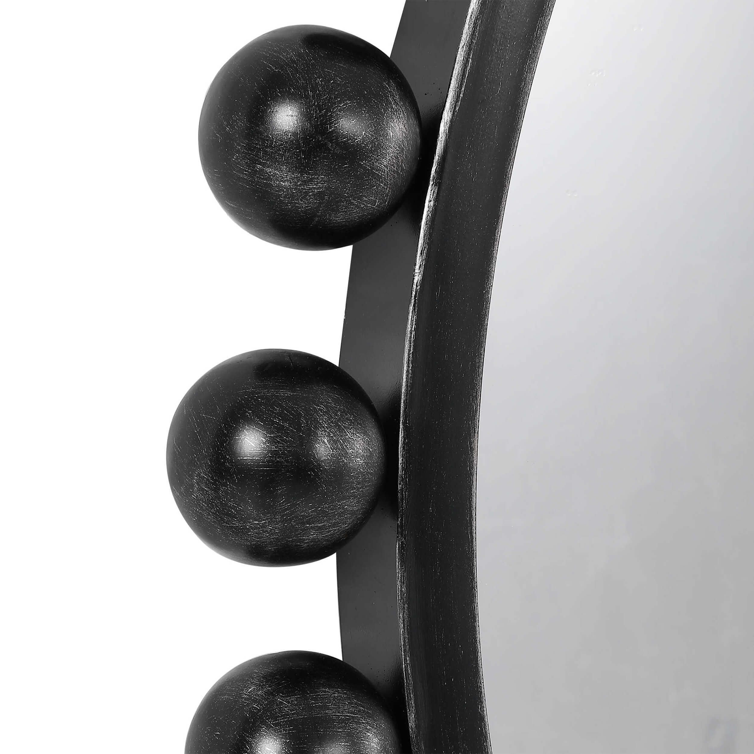 Cyra Round Mirror, Black - Image 3