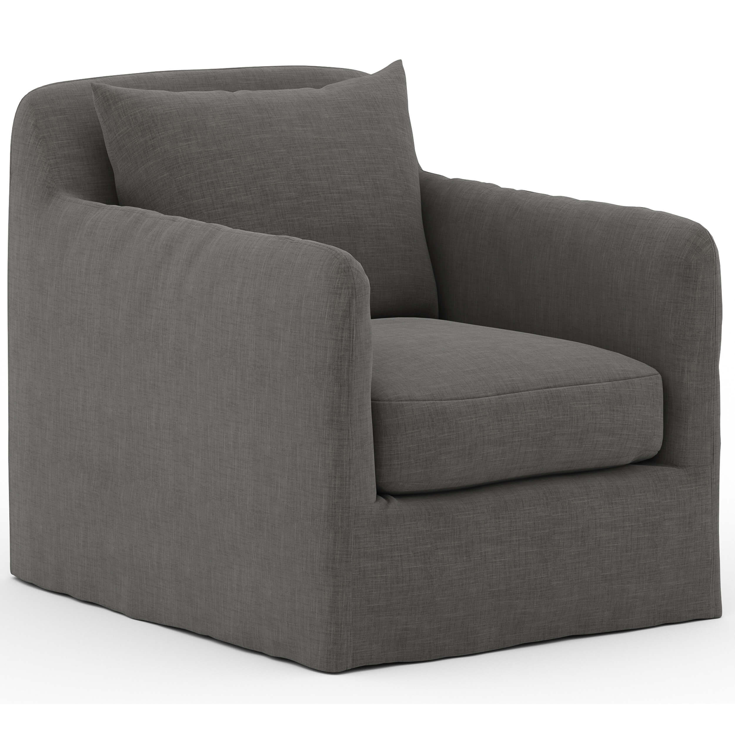 Dade Outdoor Swivel Chair, Charcoal by Four Hands