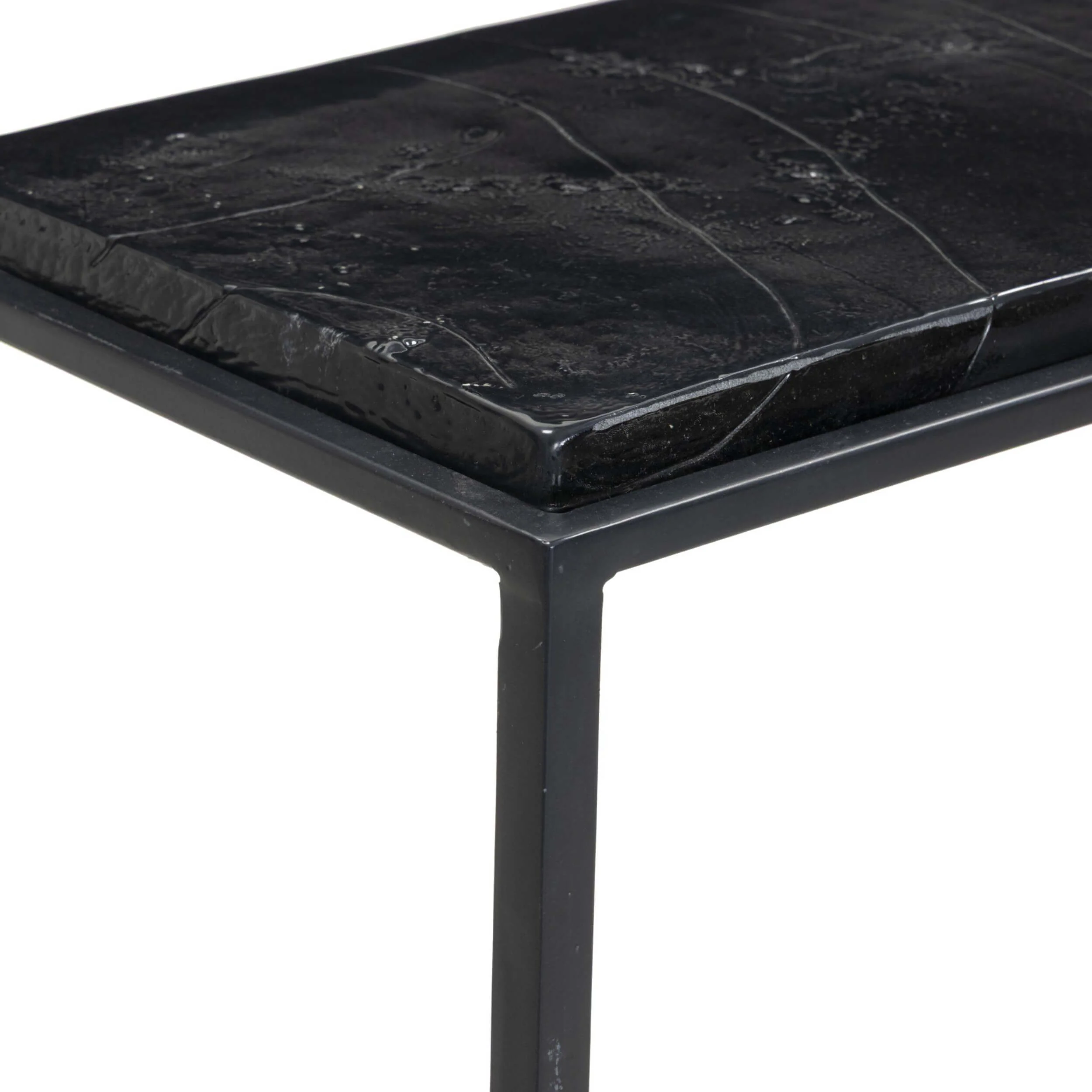 Dalston Cast Glass Console Table, Smoked Black by Four Hands - Image 4