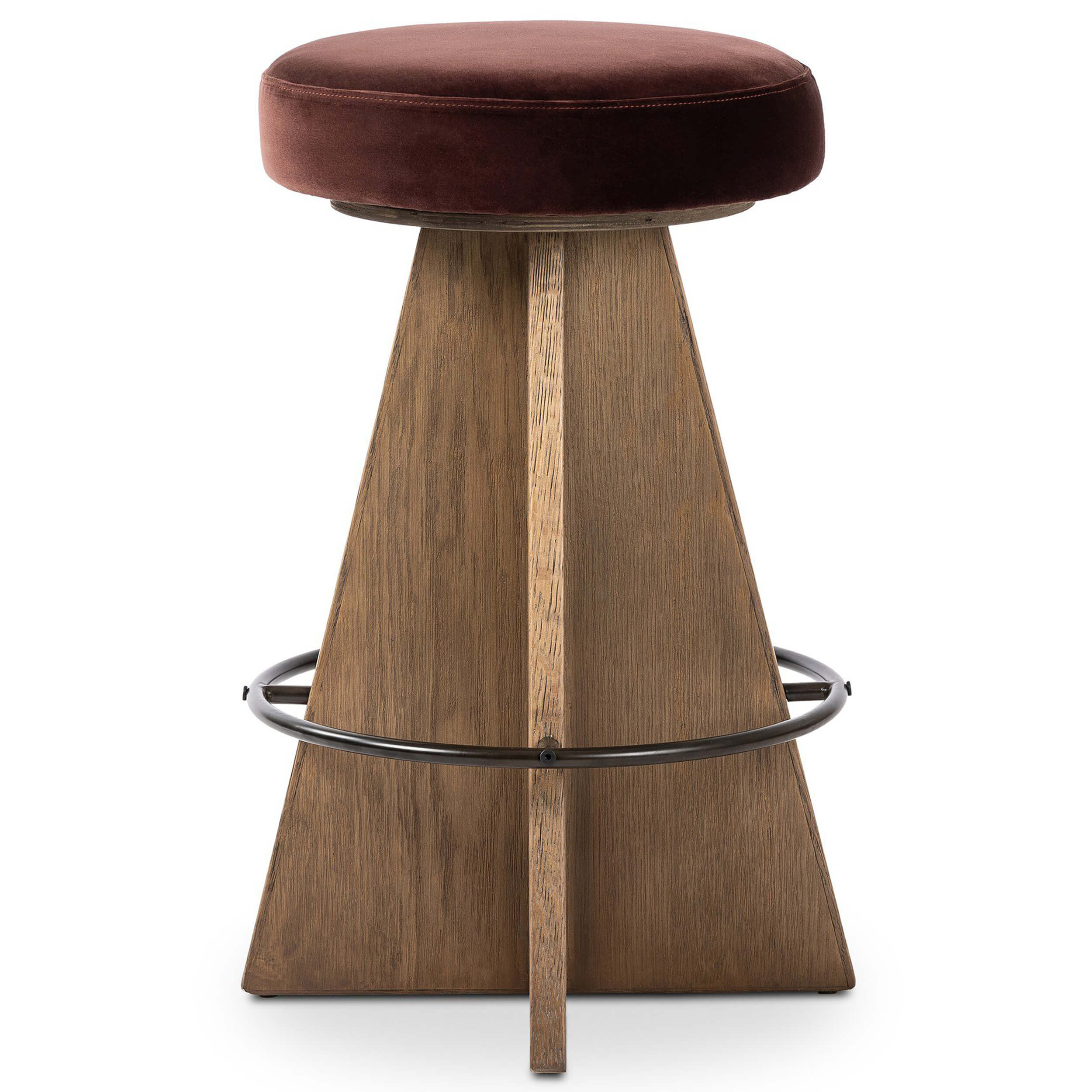 Damon Swivel Bar & Counter Stool, Surrey Plum by Four Hands - Image 3