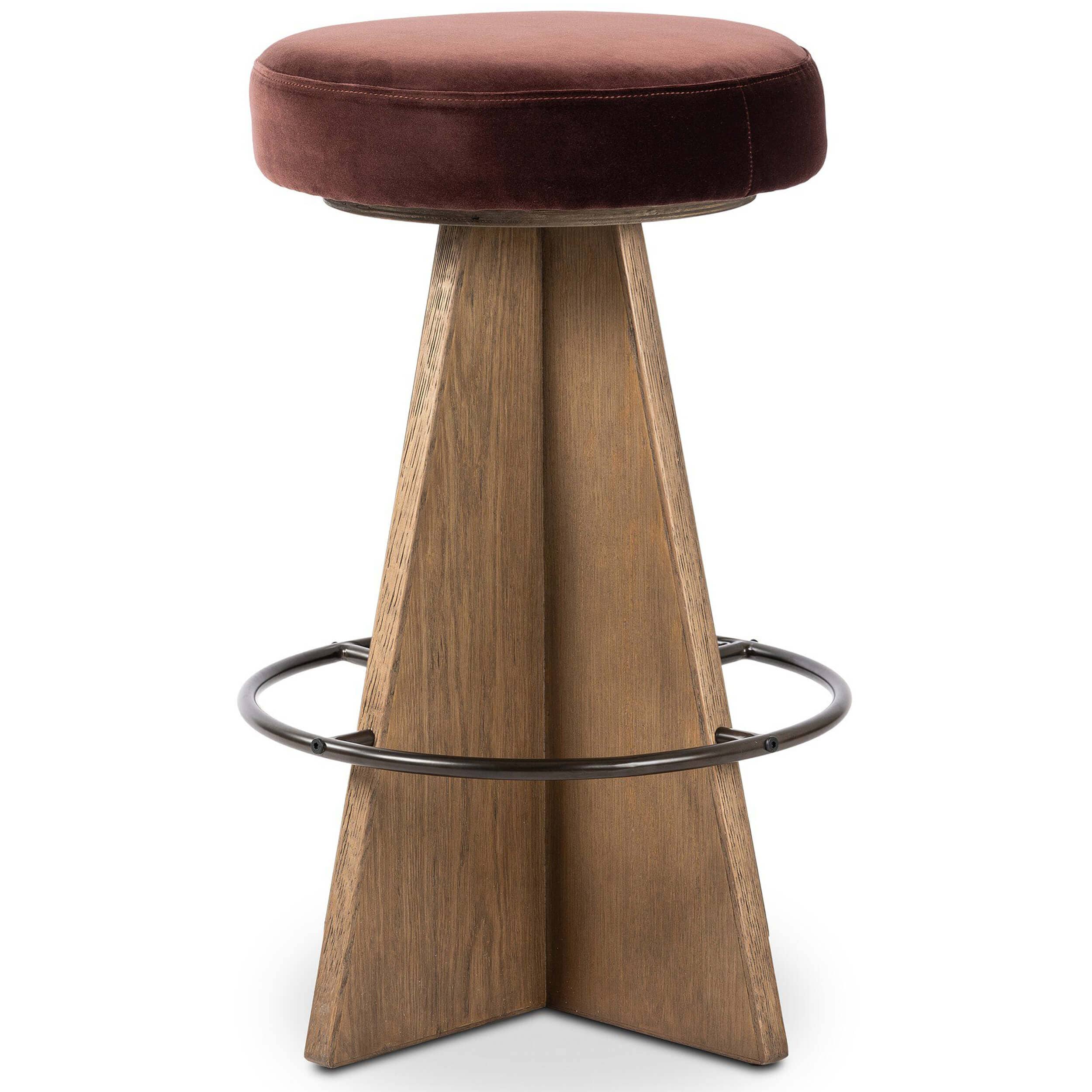 Damon Swivel Bar & Counter Stool, Surrey Plum by Four Hands - Image 4