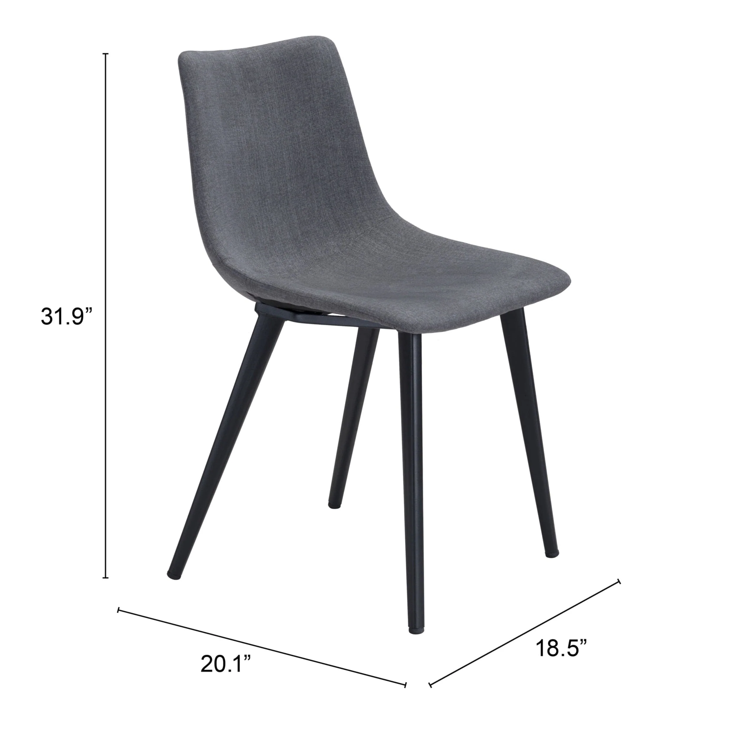 Daniel Dining Chair, Gray, Set of 2 - Image 6