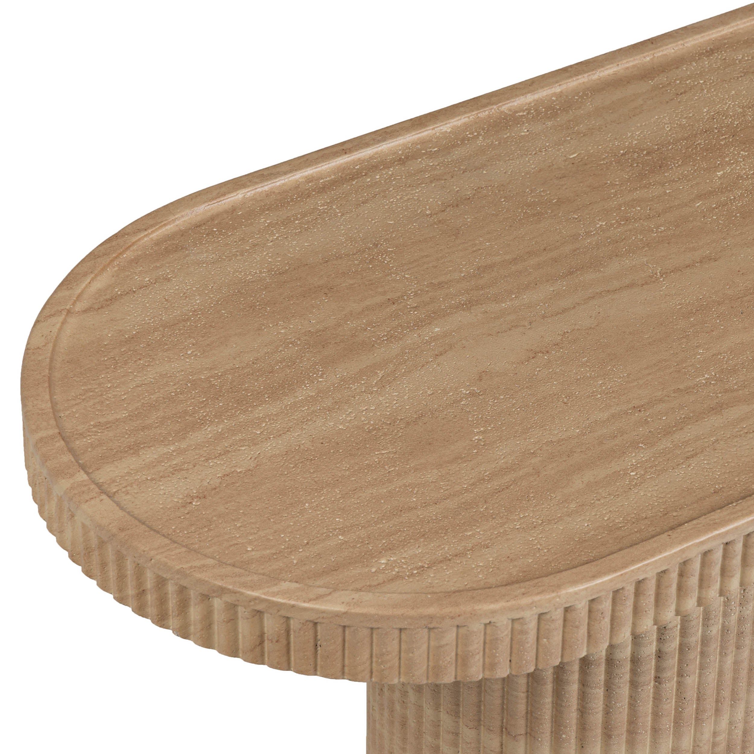 Darcy Console Table, Faux Travertine - Image 5