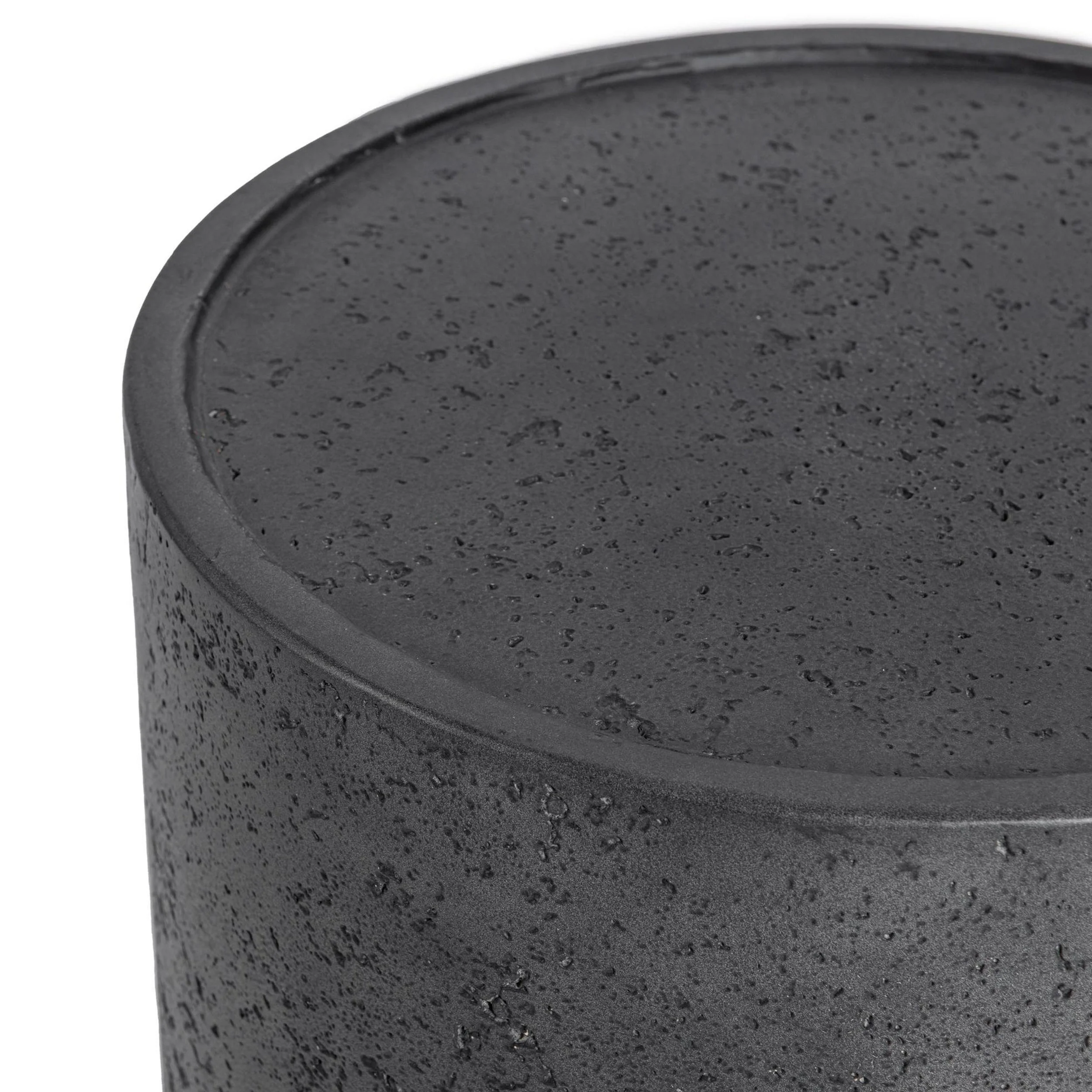 Darsa Outdoor Round Accent Table, Dark Gray - Image 3
