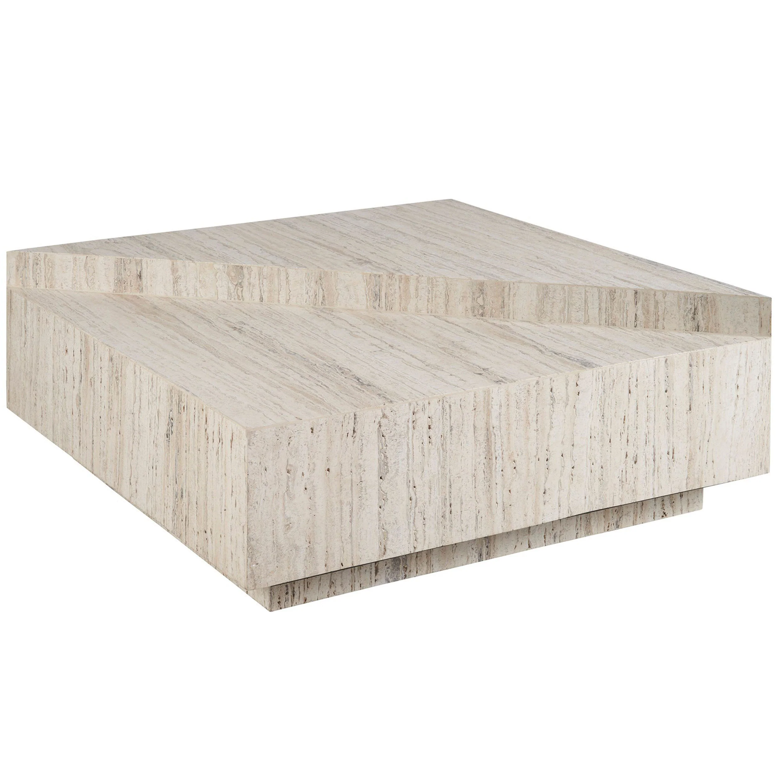 Daxton Cocktail Table, White Travertine
