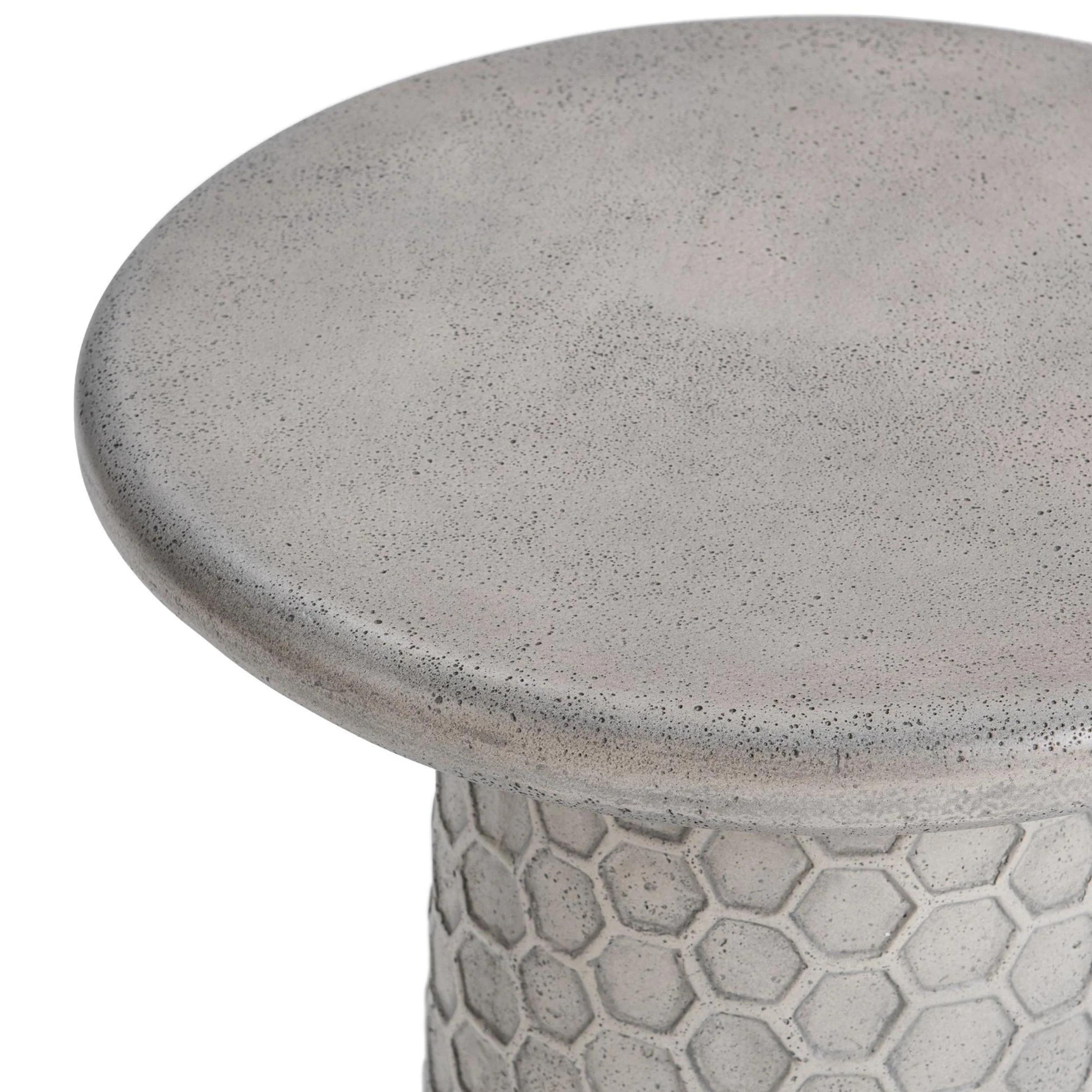 Delaine 17" Outdoor Accent Table, Light Gray - Image 2