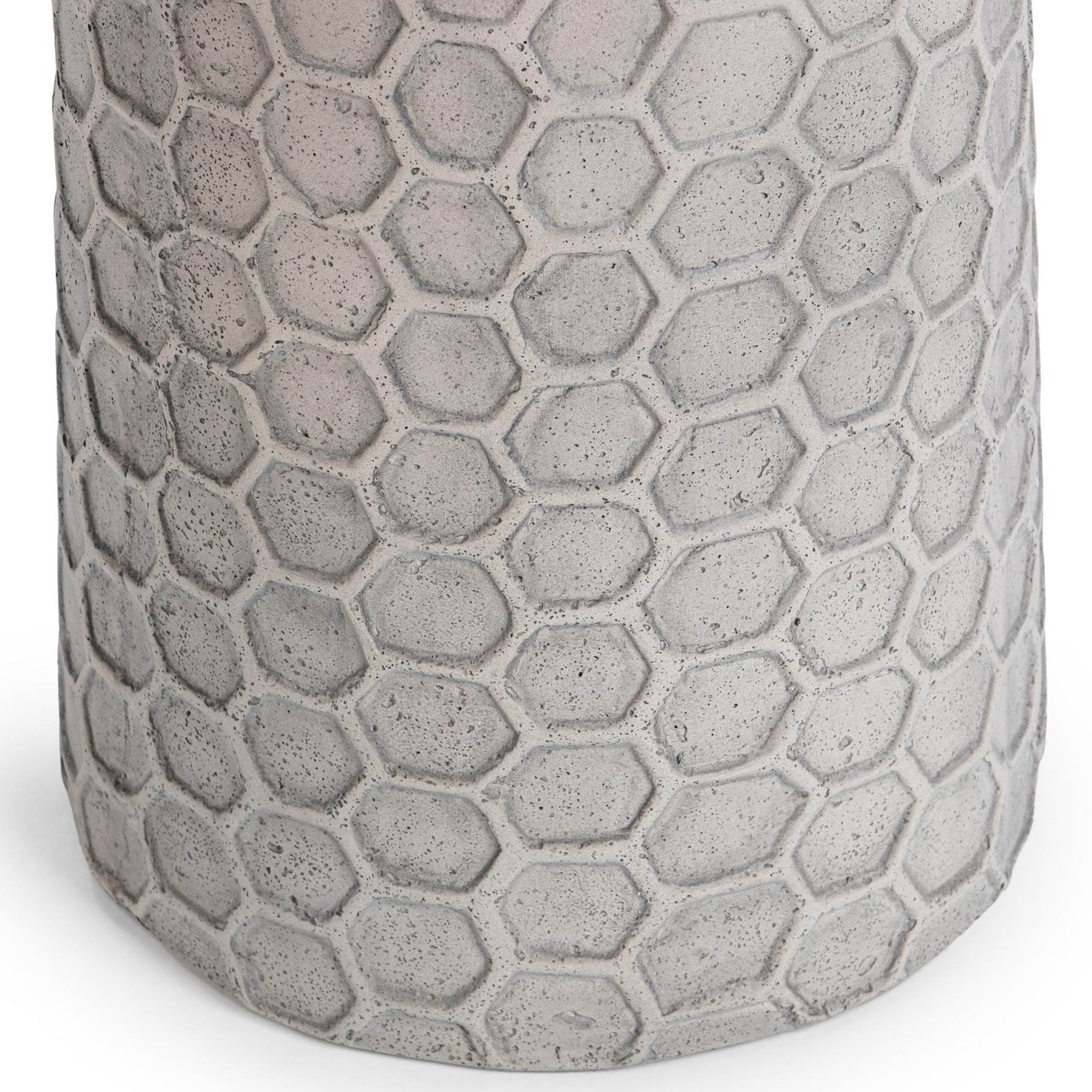 Delaine 17" Outdoor Accent Table, Light Gray - Image 3