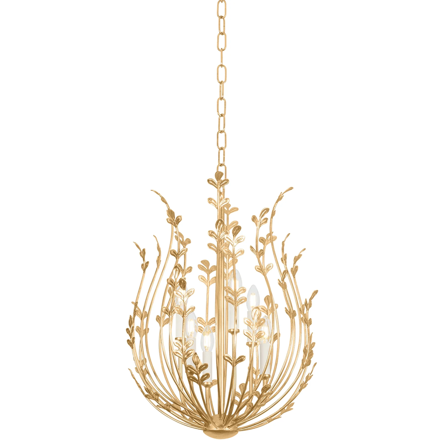 Delmore 6 Light Chandelier, Vintage Gold Leaf
