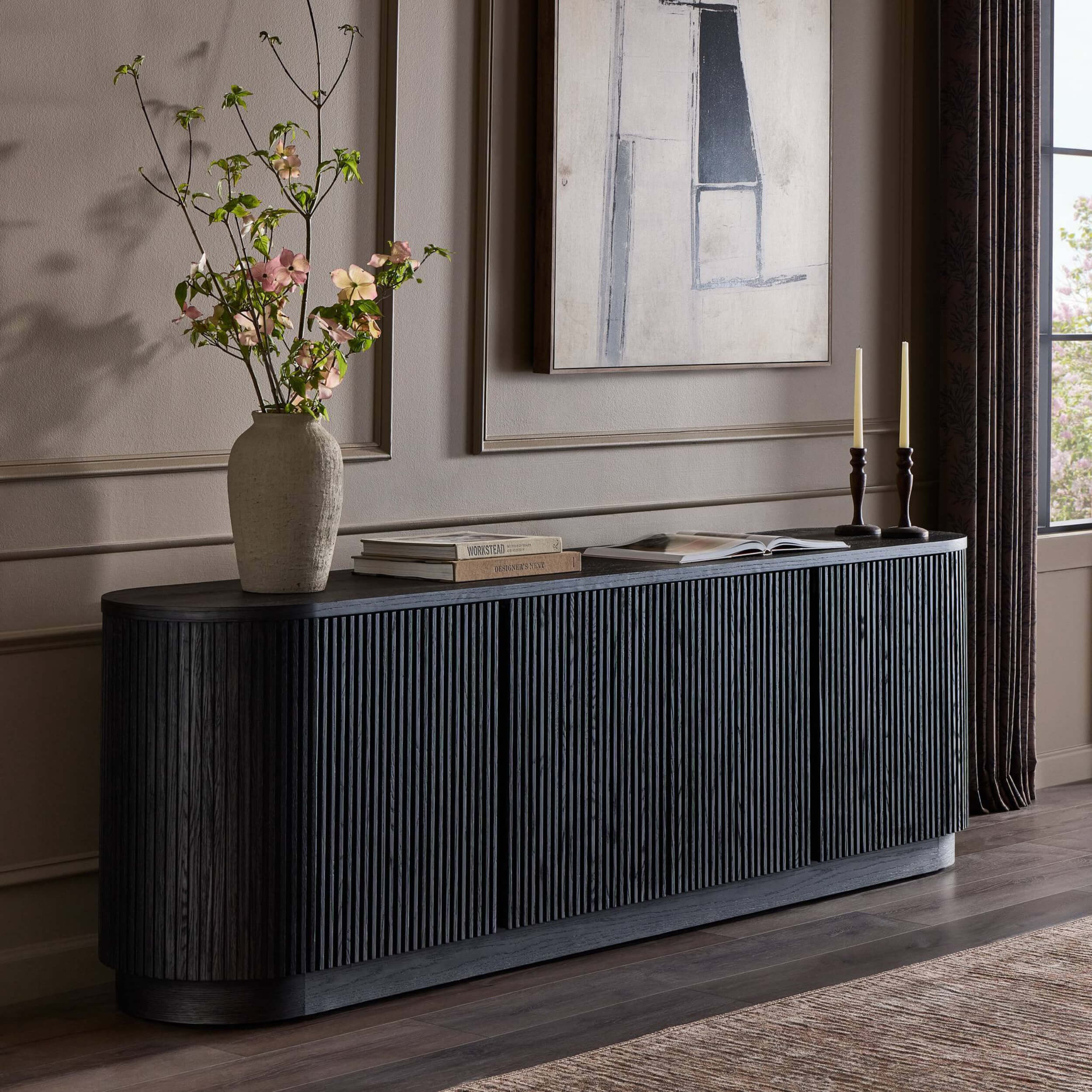 Delphi Media Console, Cerused Black by Four Hands - Image 6
