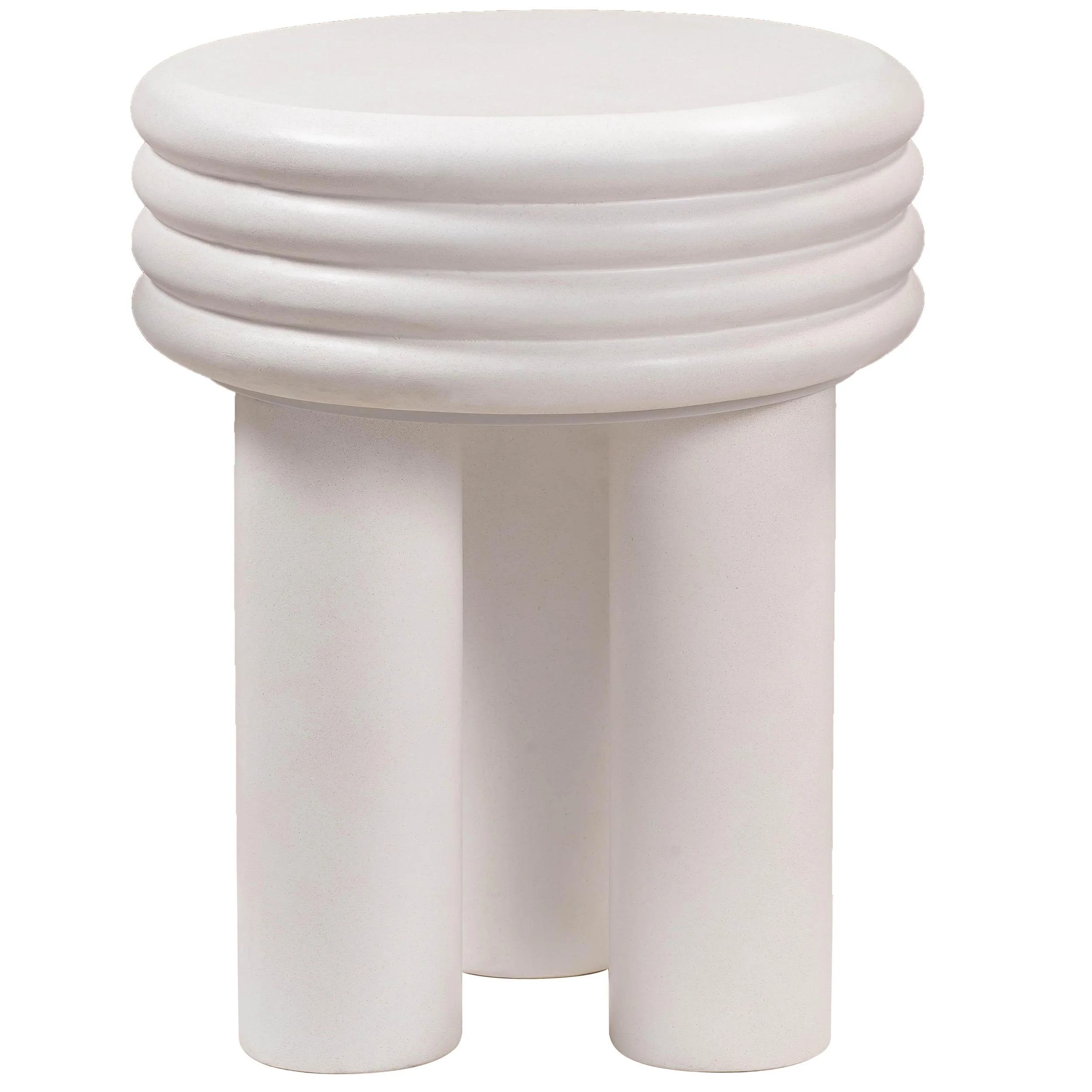Delta Round Side Table, Ivory - Image 2