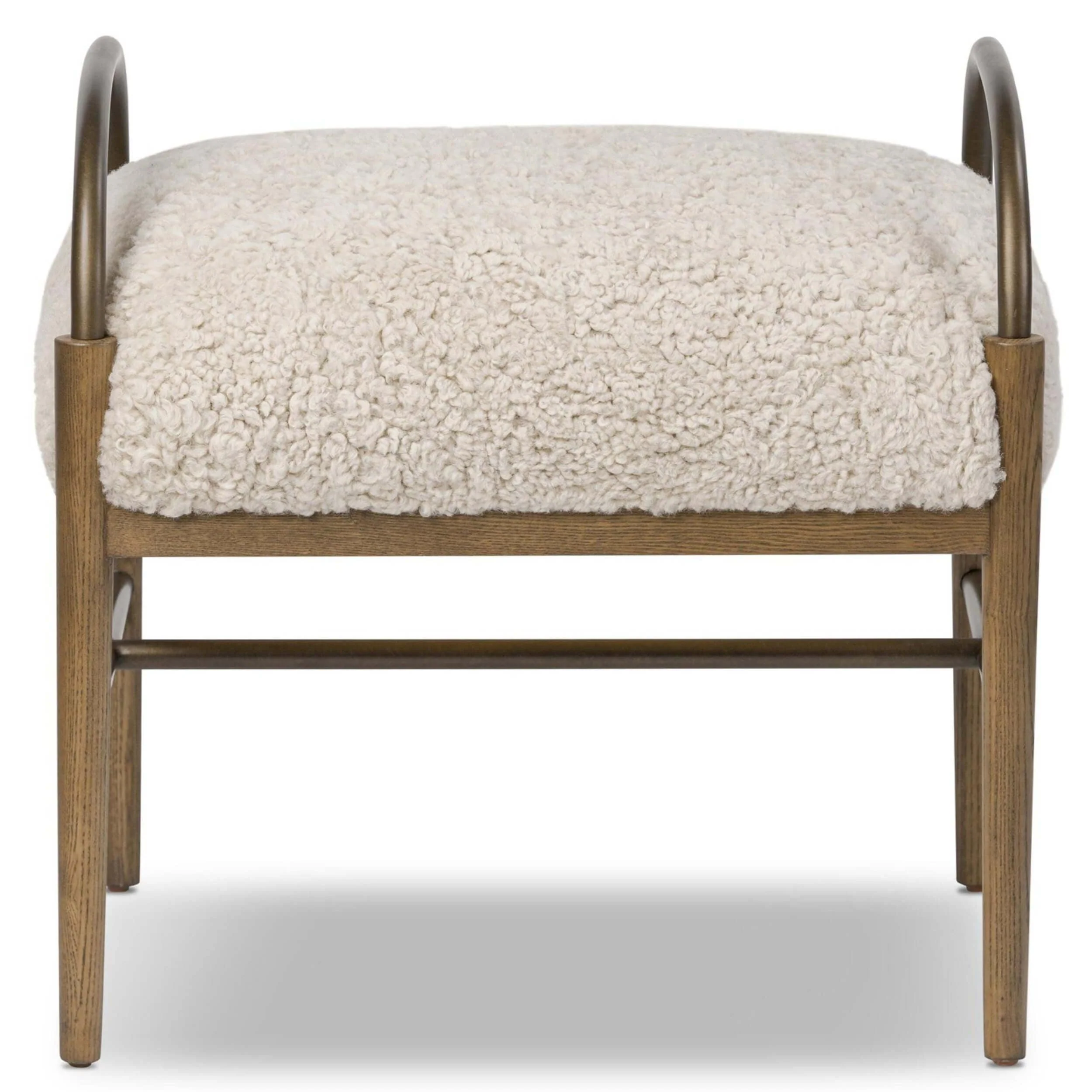 Demi Accent Stool, Beige Shearling by Amber Lewis x Four Hands - Image 2