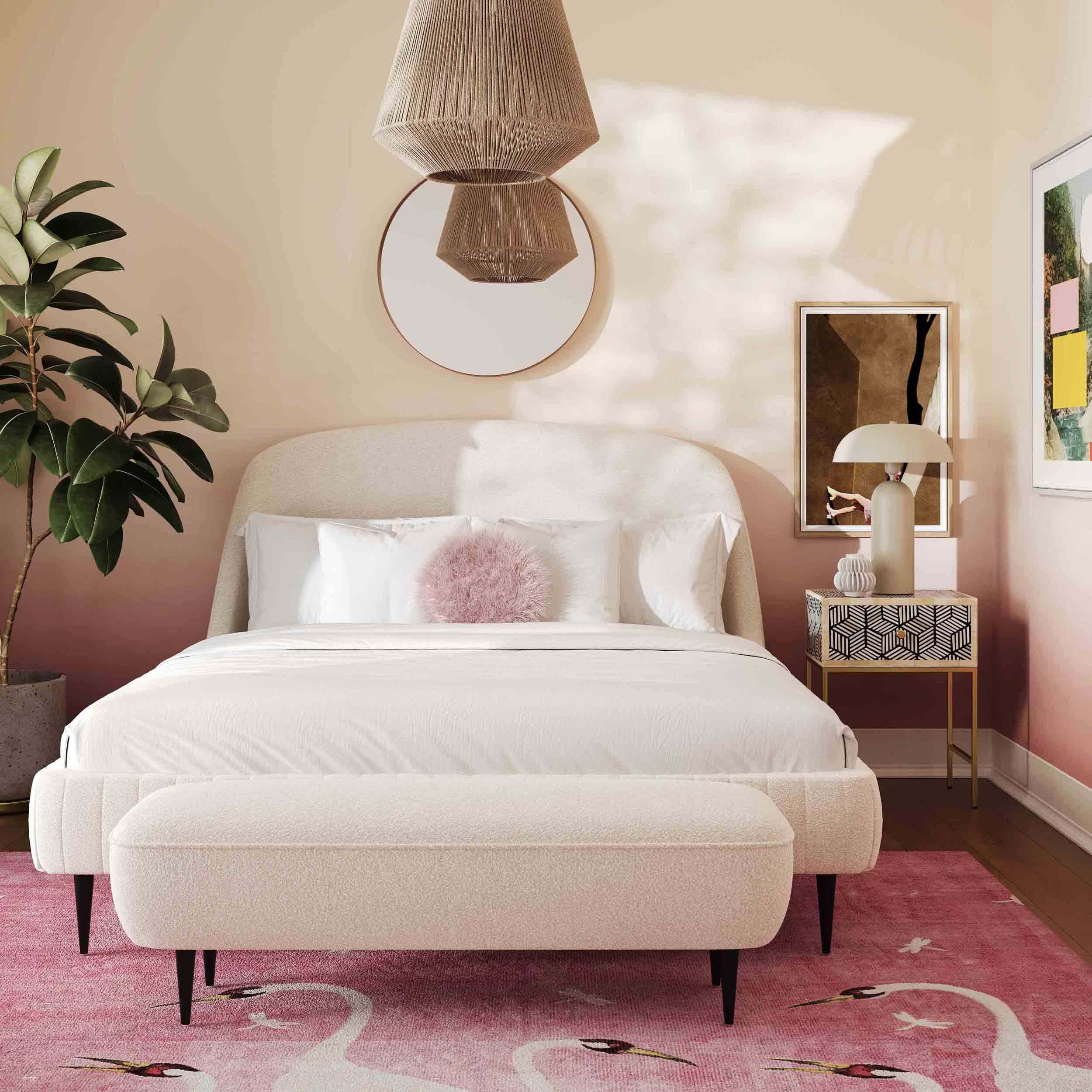 Denise Boucle Bed, Cream - Image 3