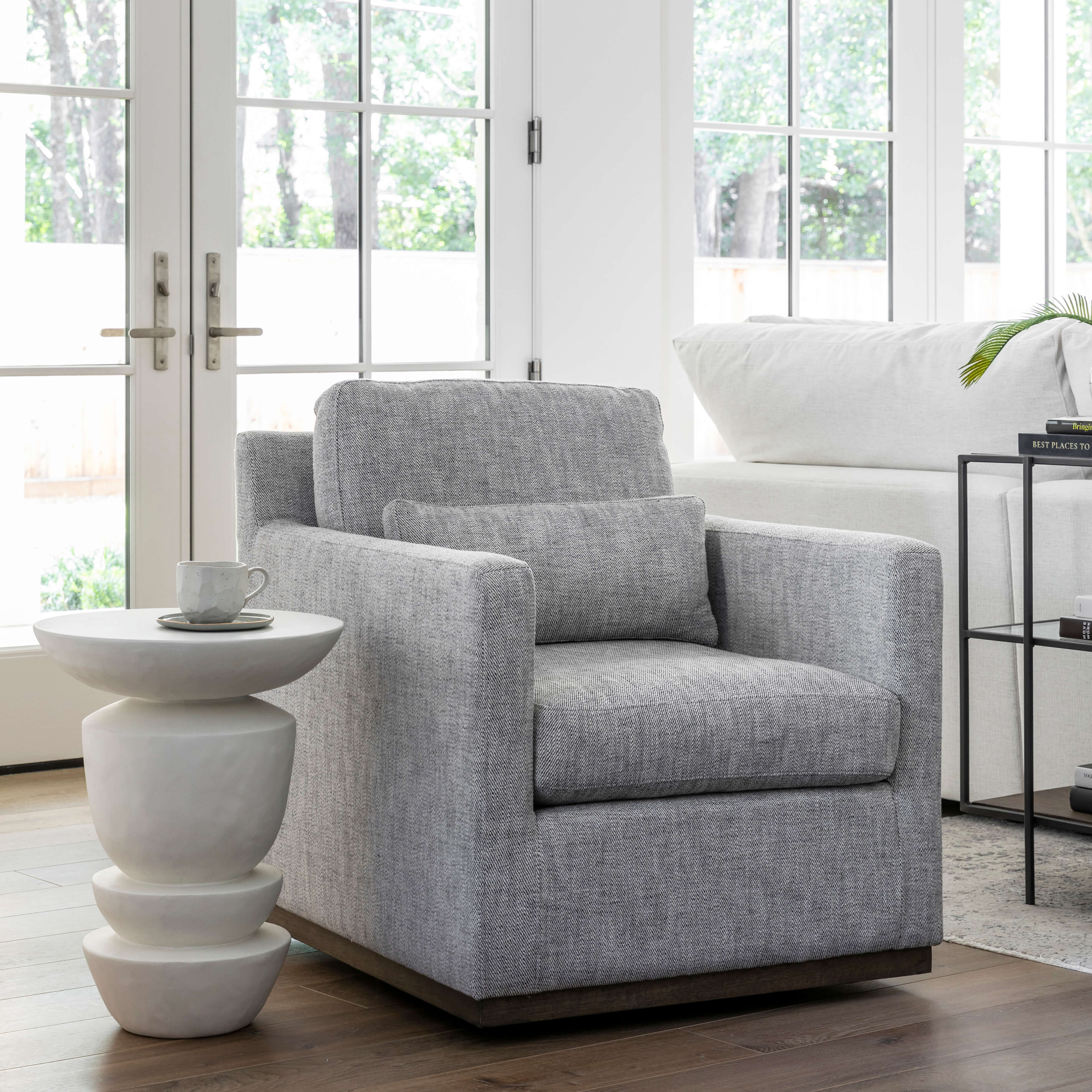 Denton Swivel Chair, Peppered Slate - Image 5