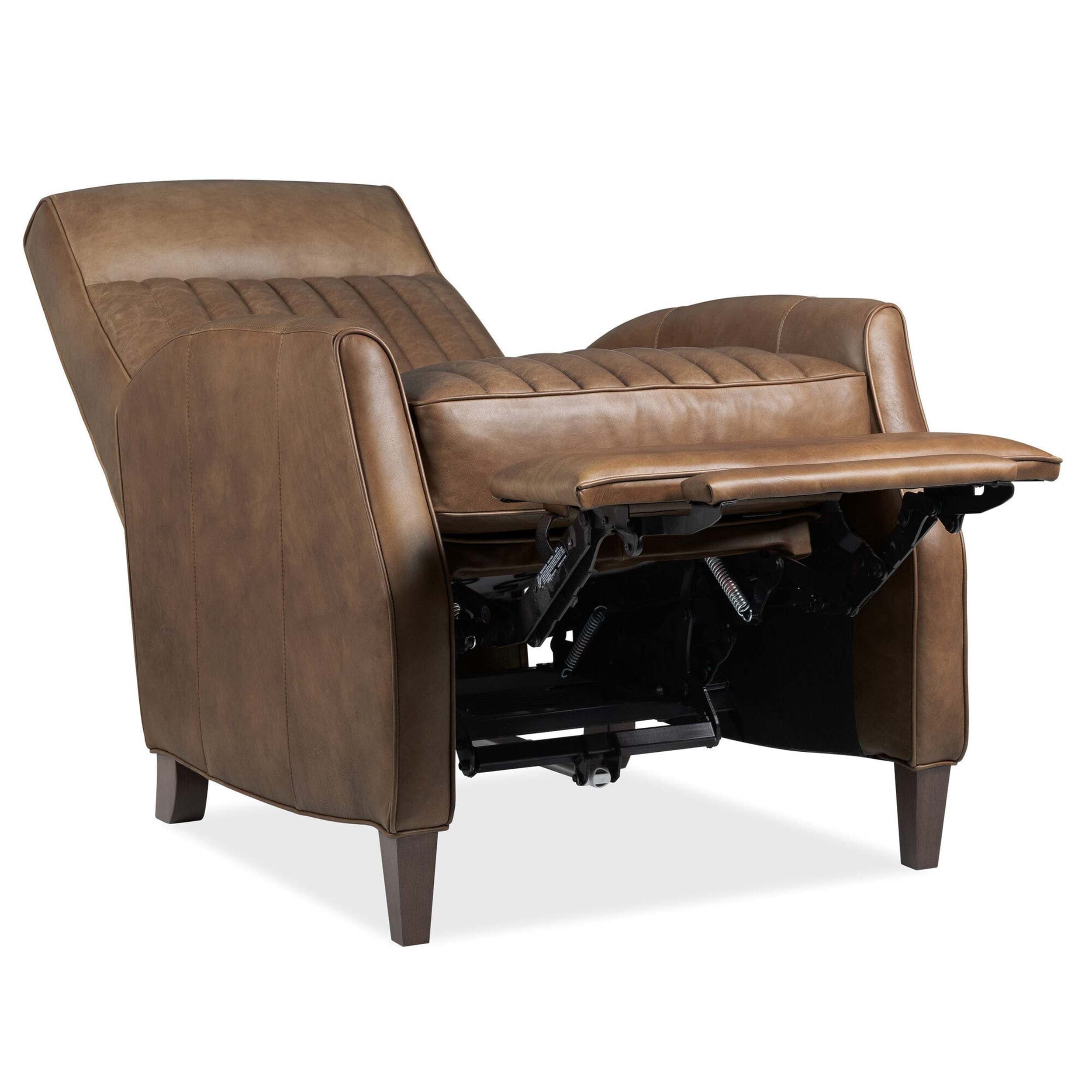 Denver Push Back Leather Recliner, Chester Bourbon - Image 6