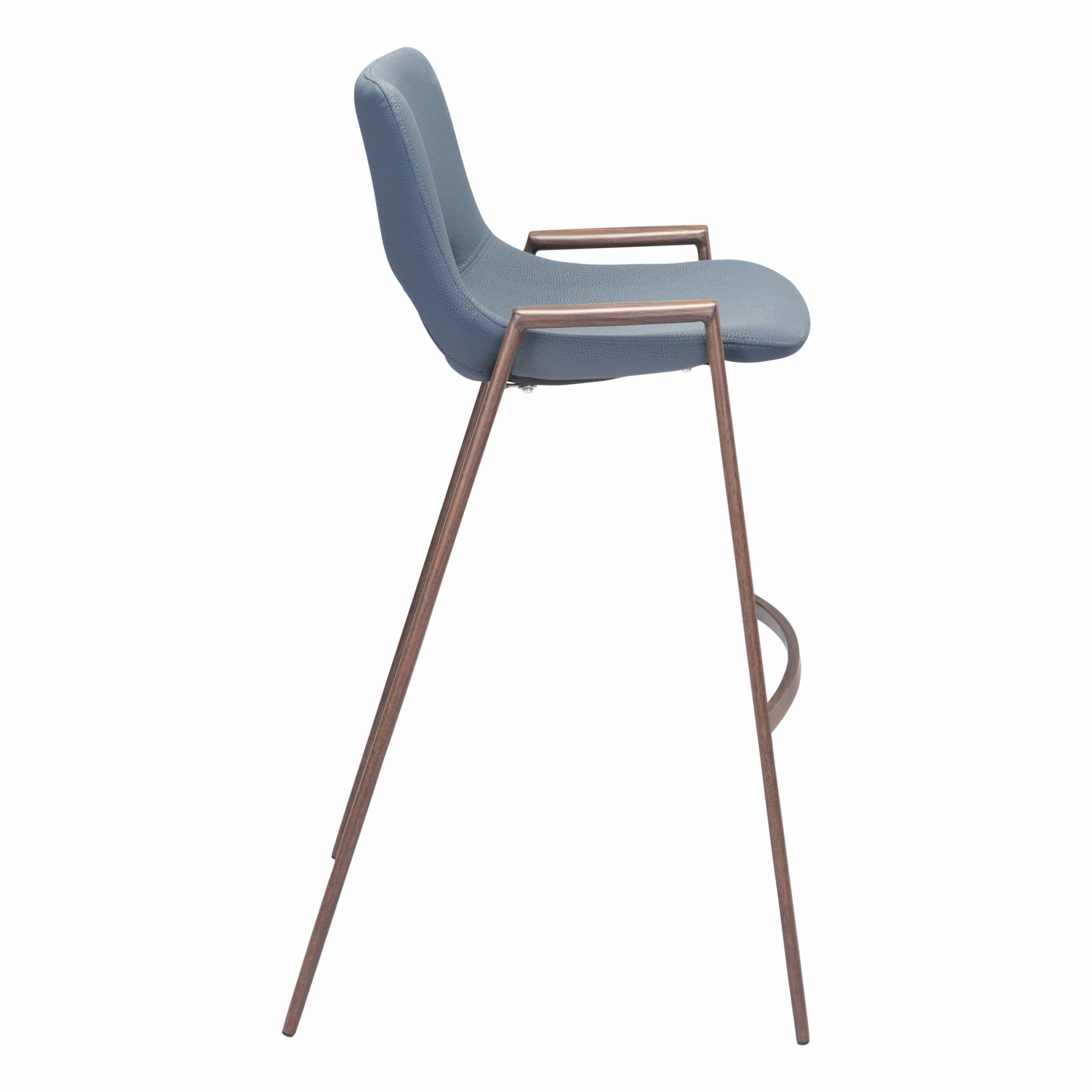Desi Bar Stool, Azure Gray/Walnut, Set of 2 - Image 3