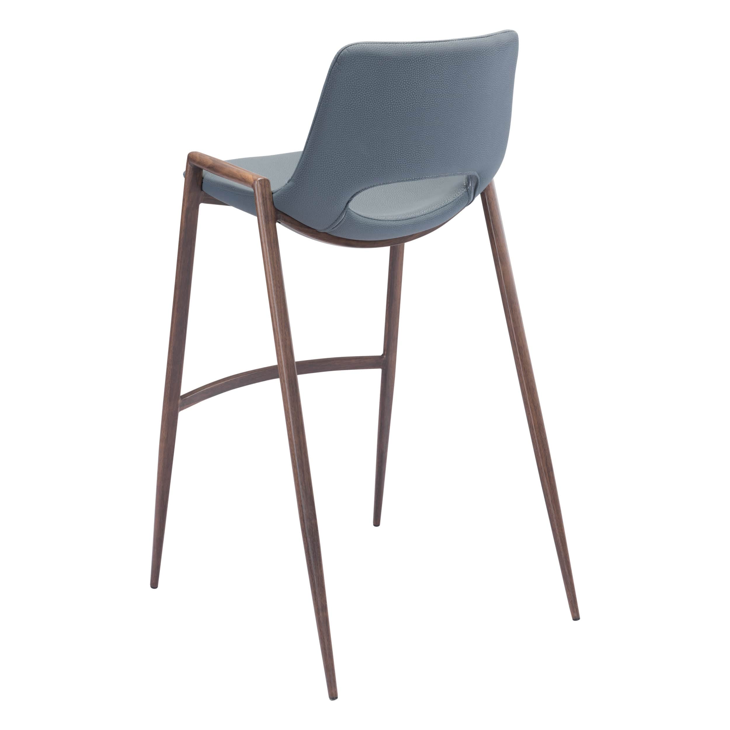 Desi Bar Stool, Azure Gray/Walnut, Set of 2 - Image 5