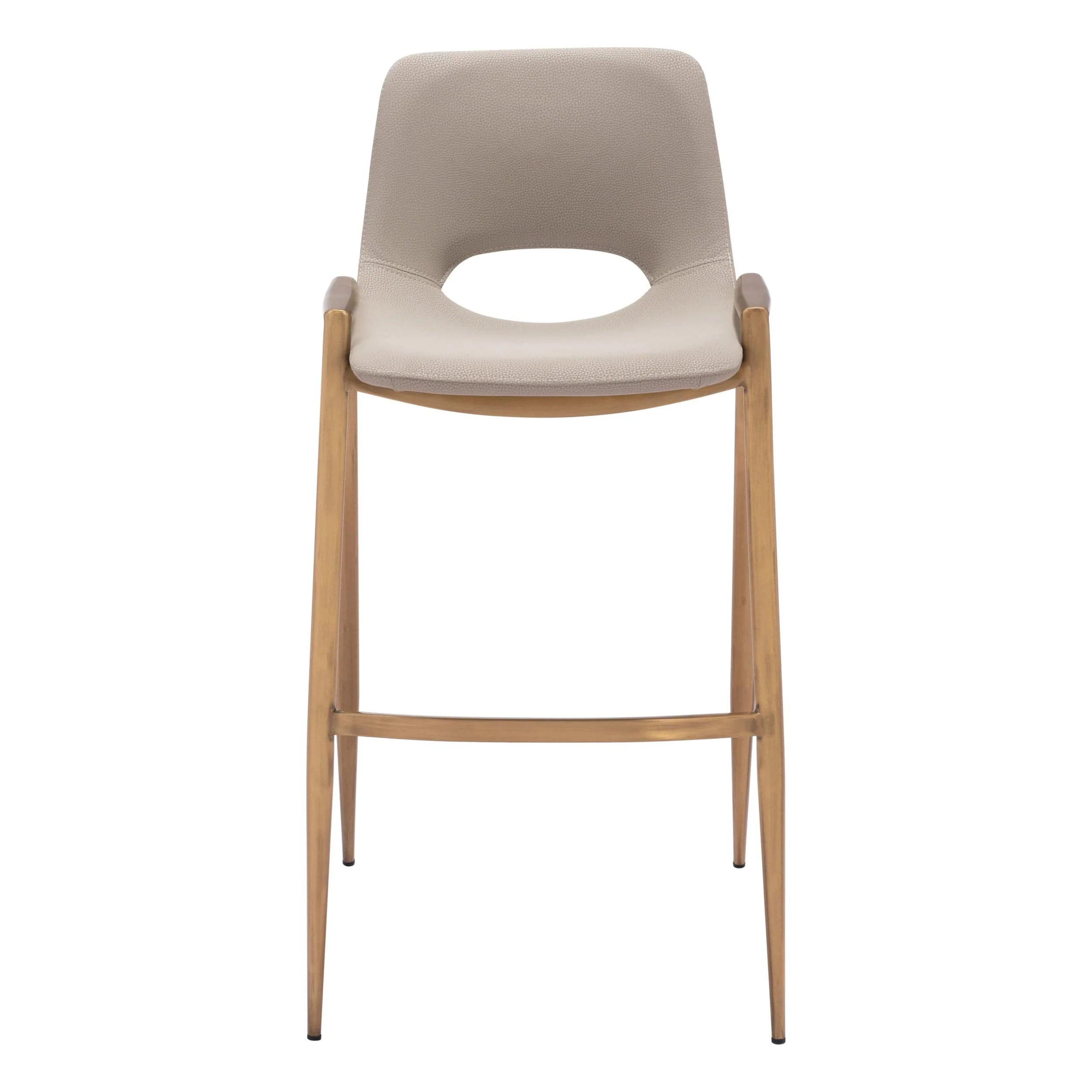 Desi Bar Stool, Beige/Gold, Set of 2 - Image 2