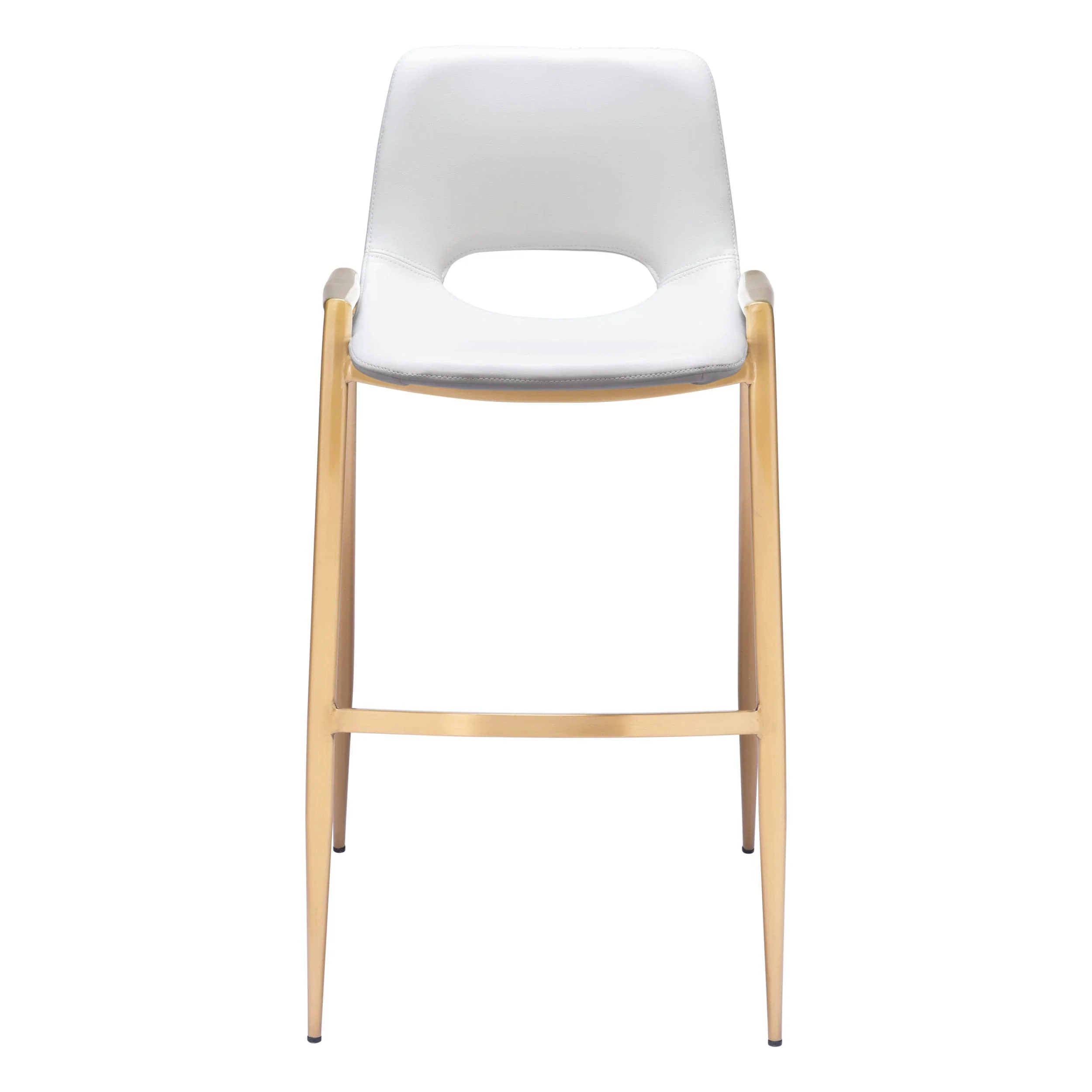 Desi Bar Stool, White/Gold, Set of 2 - Image 2