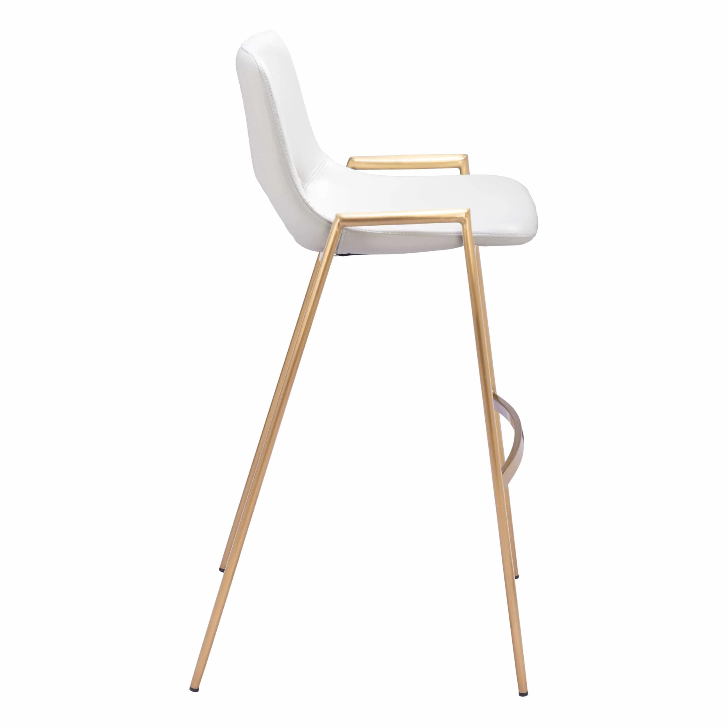 Desi Bar Stool, White/Gold, Set of 2 - Image 3
