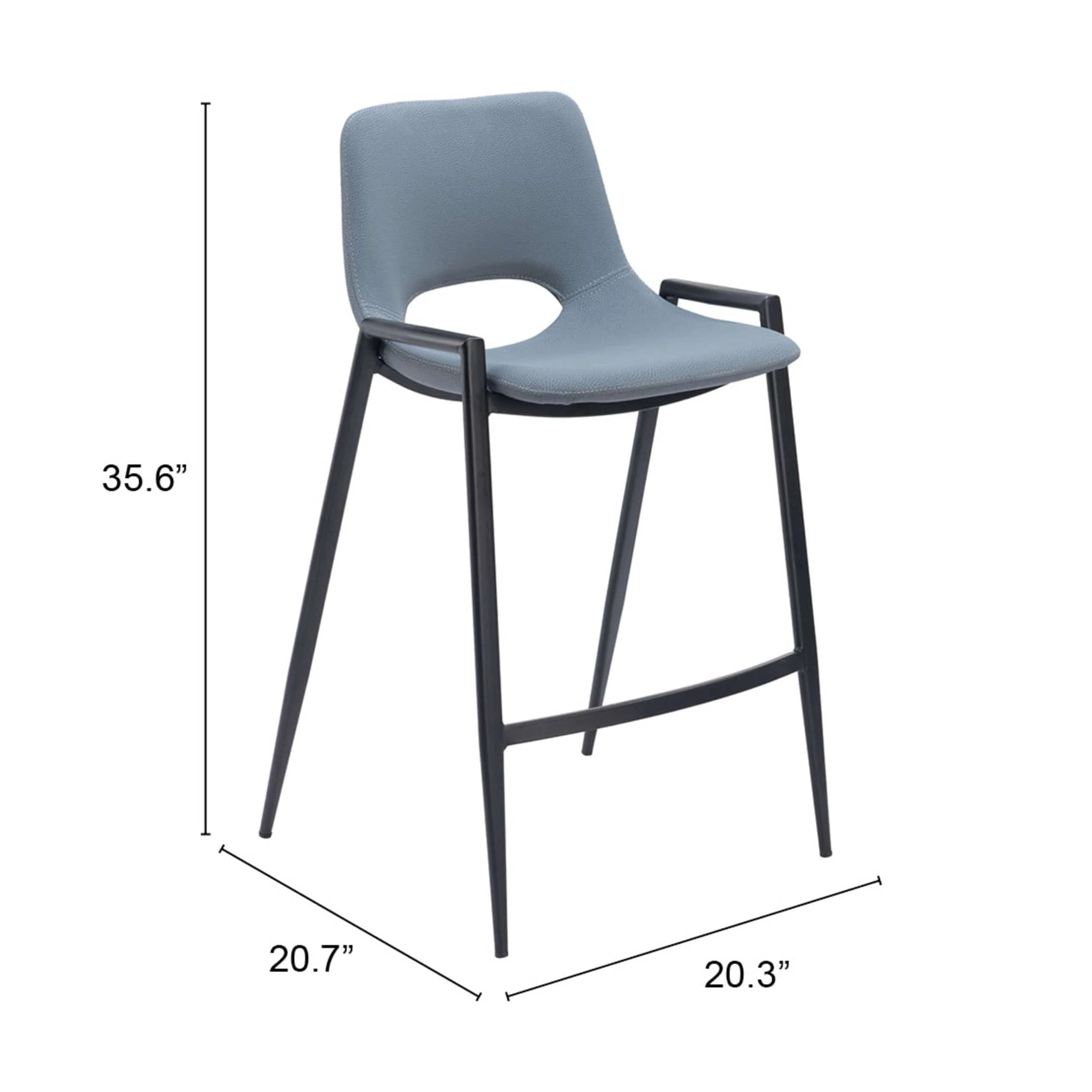 Desi Counter Stool, Azure Gray, Set of 2 - Image 7