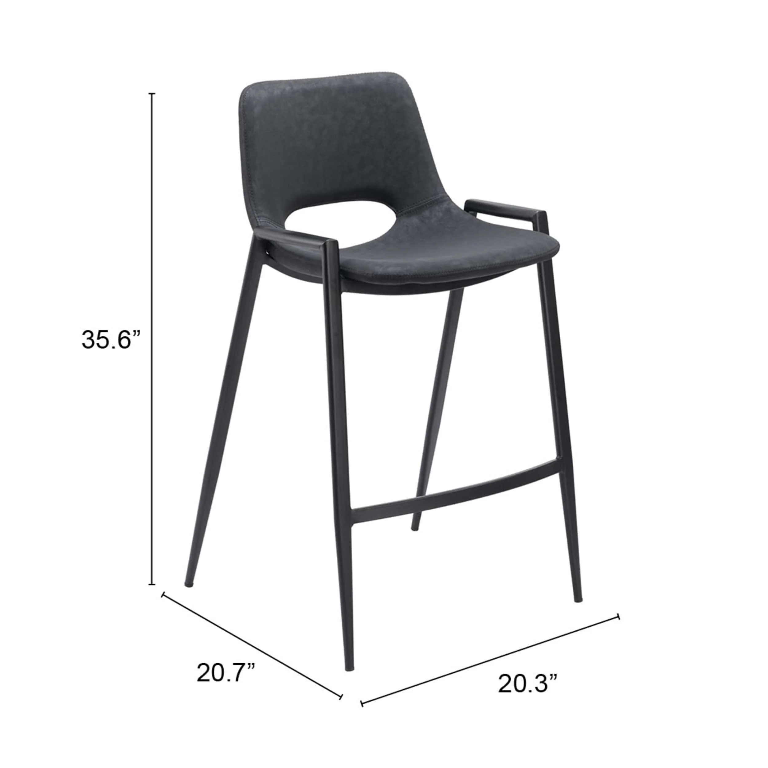 Desi Counter Stool, Black, Set of 2 - Image 7