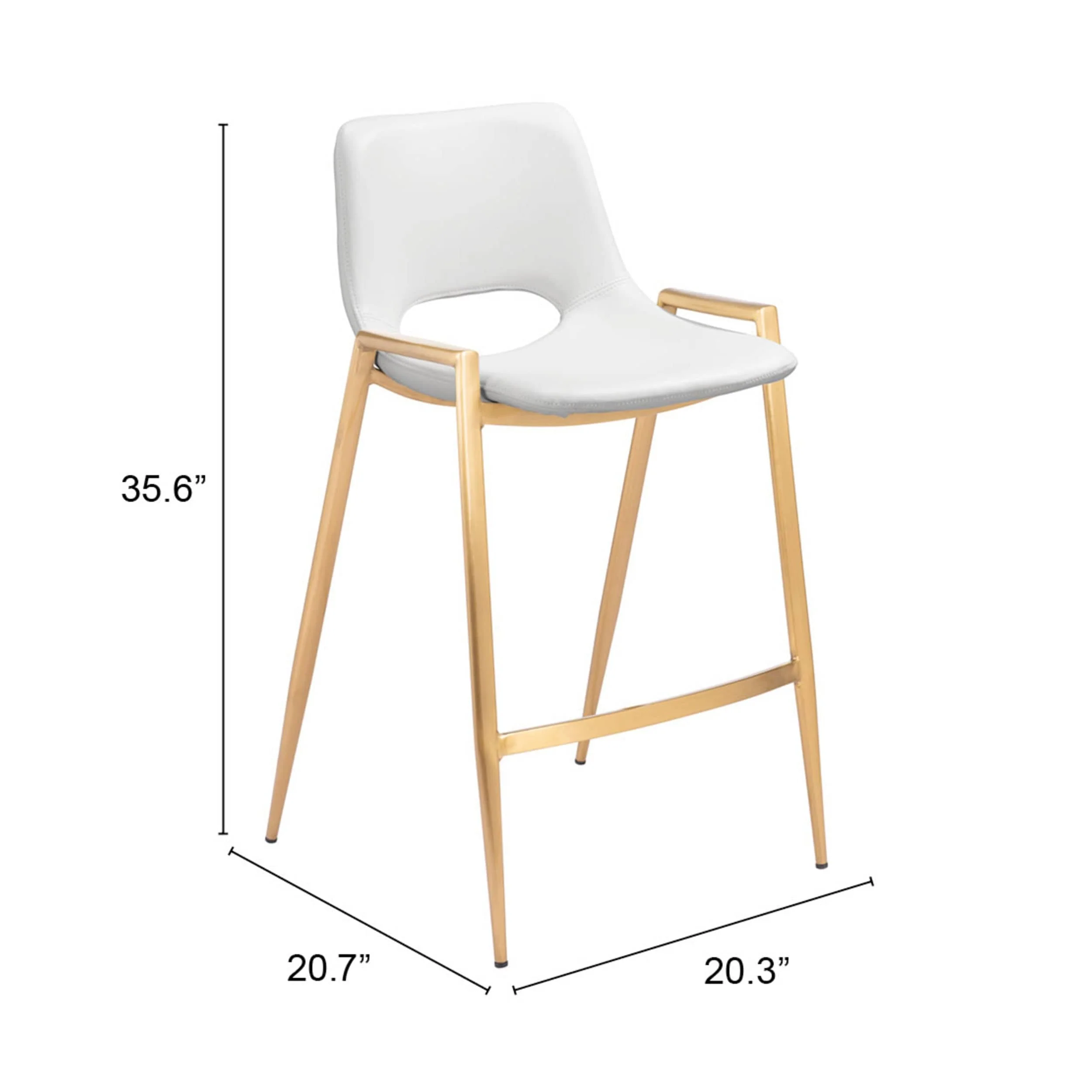 Desi Counter Stool, White, Set of 2 - Image 7