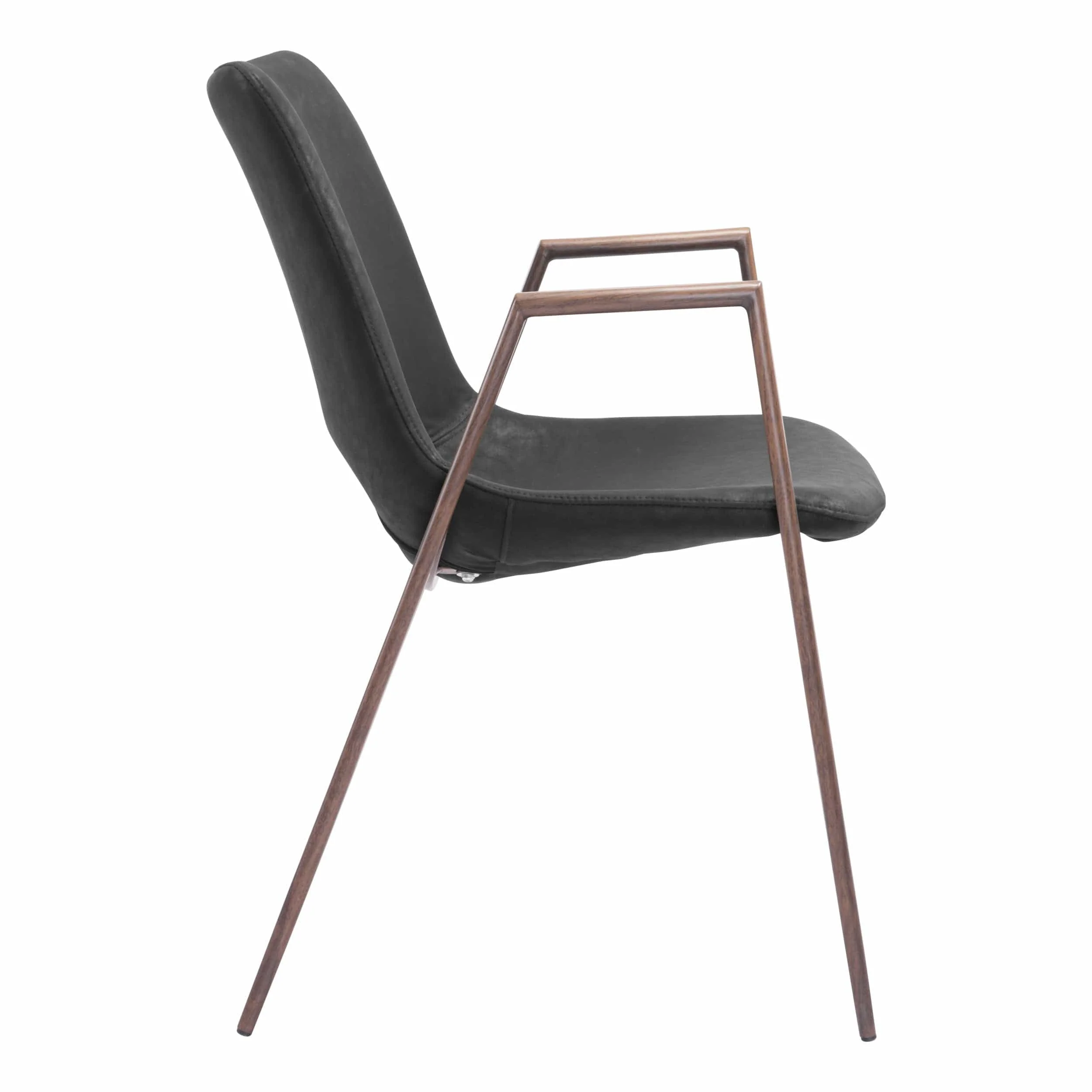 Desi Dining Chair, Black/Walnut, Set of 2 - Image 2
