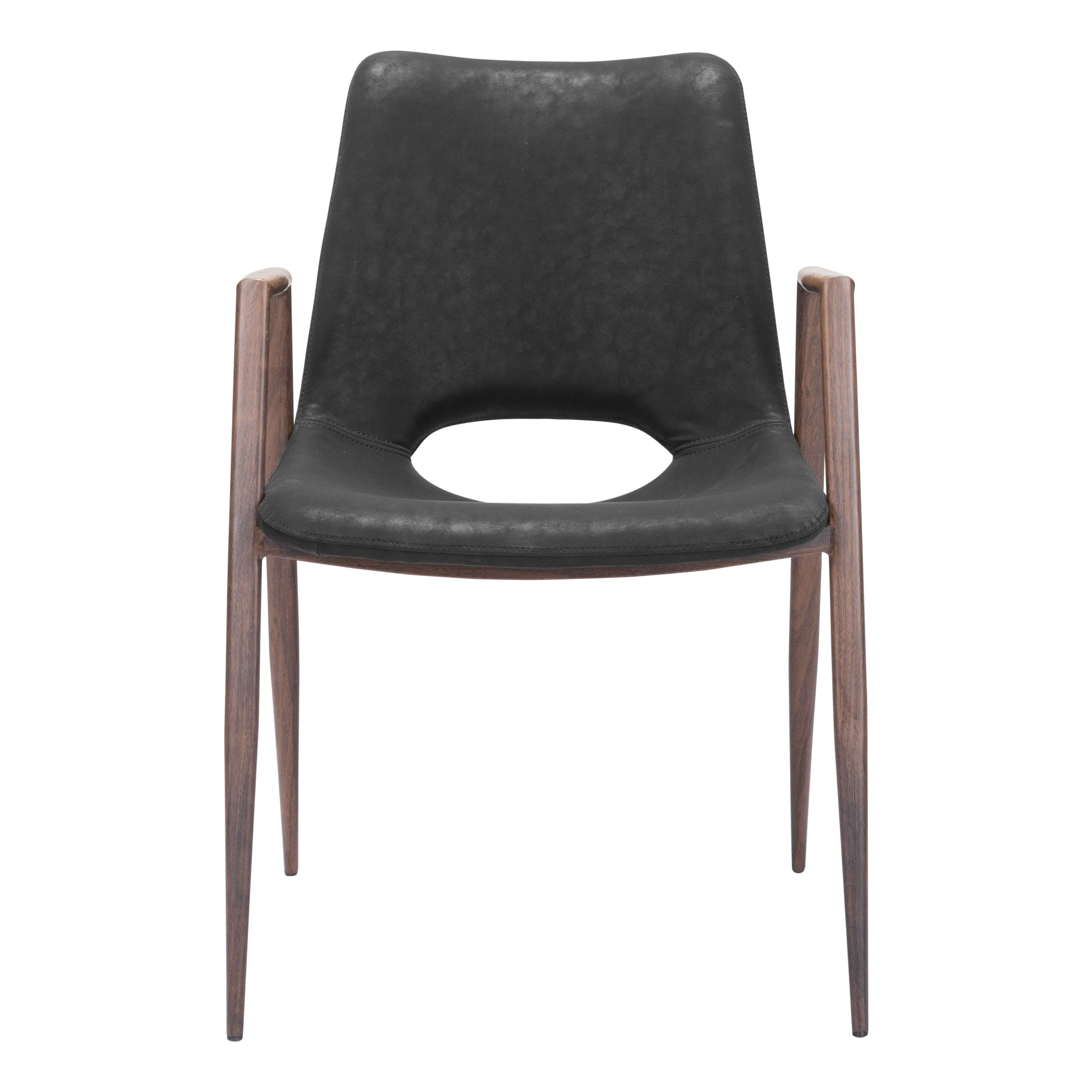 Desi Dining Chair, Black/Walnut, Set of 2 - Image 4