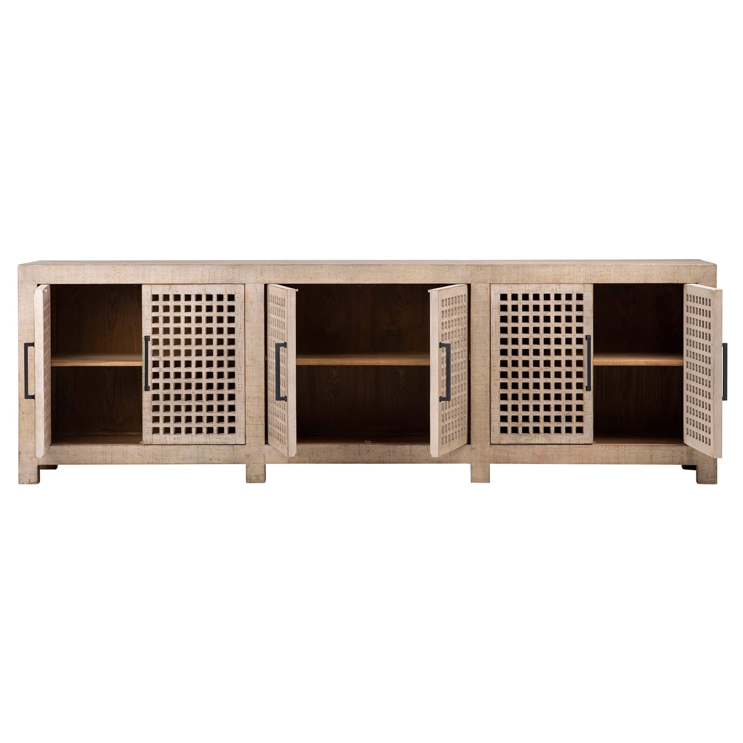 Devina 6 Door Sideboard, Light Warm Wash - Image 3