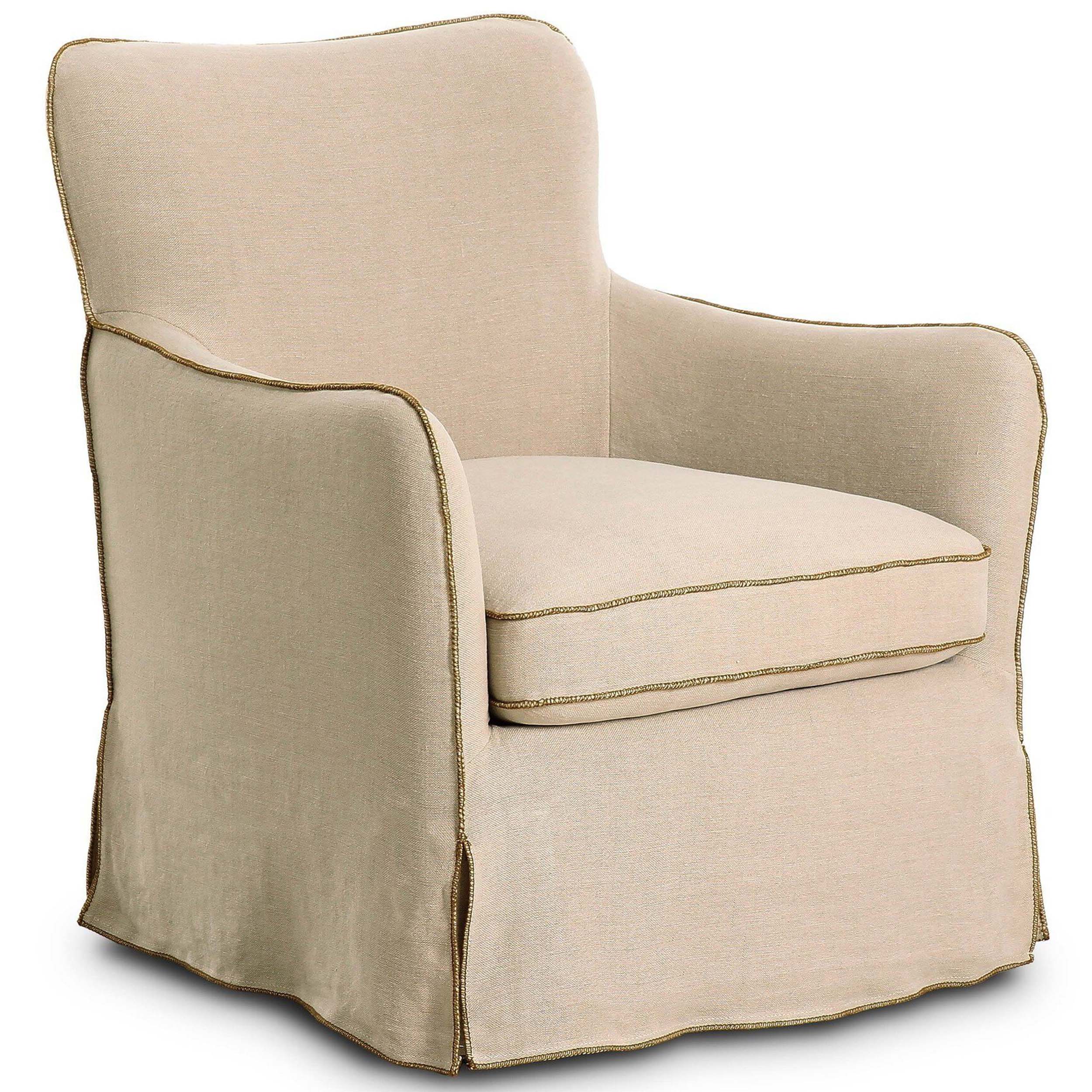 Devon Slipcover Swivel Chair, Broadway Dune by Four Hands