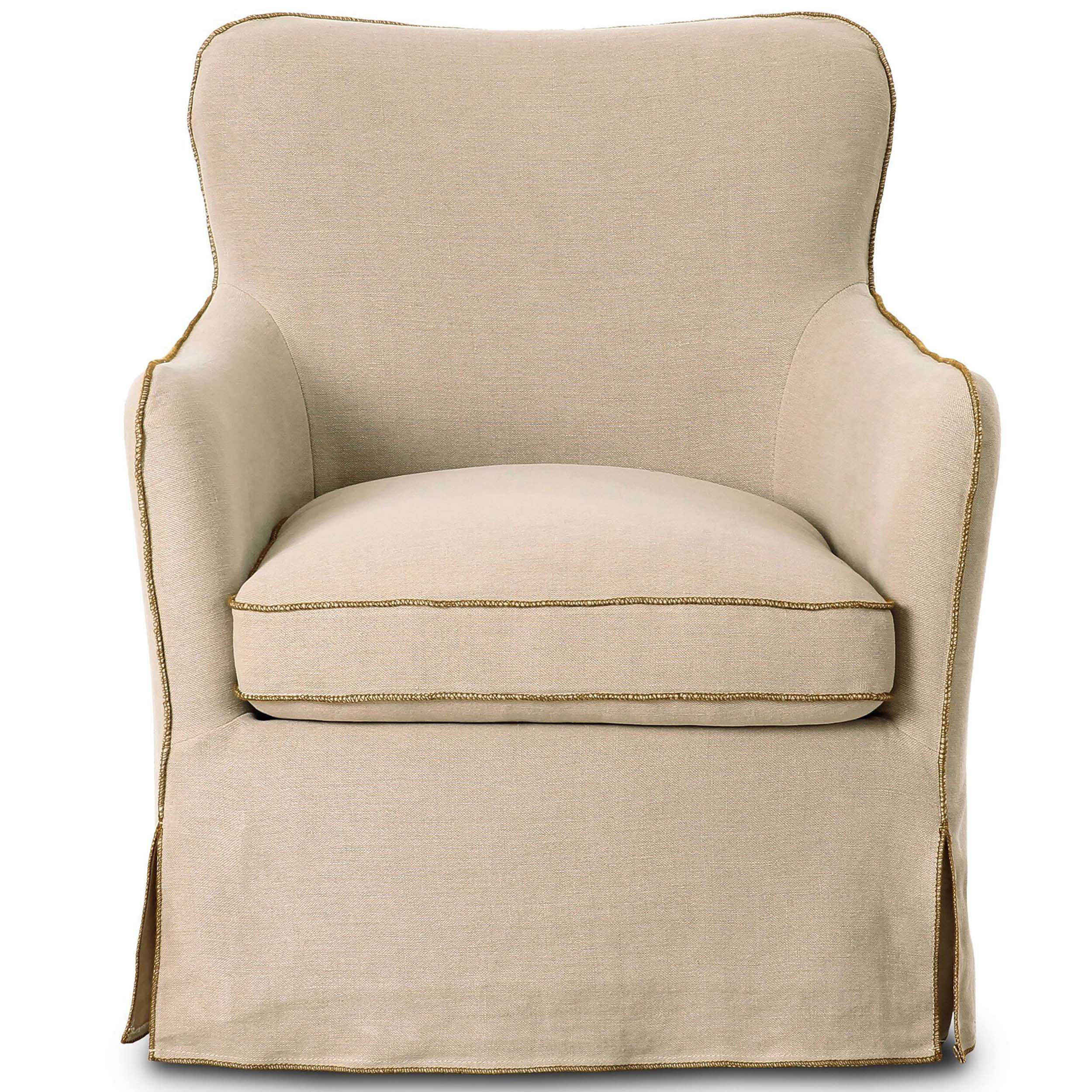 Devon Slipcover Swivel Chair, Broadway Dune by Four Hands - Image 2