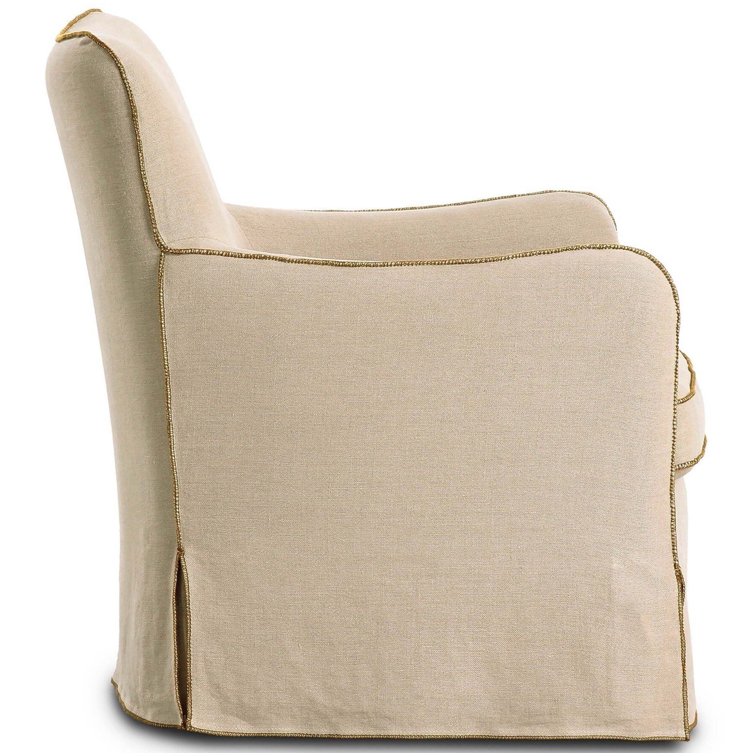 Devon Slipcover Swivel Chair, Broadway Dune by Four Hands - Image 3