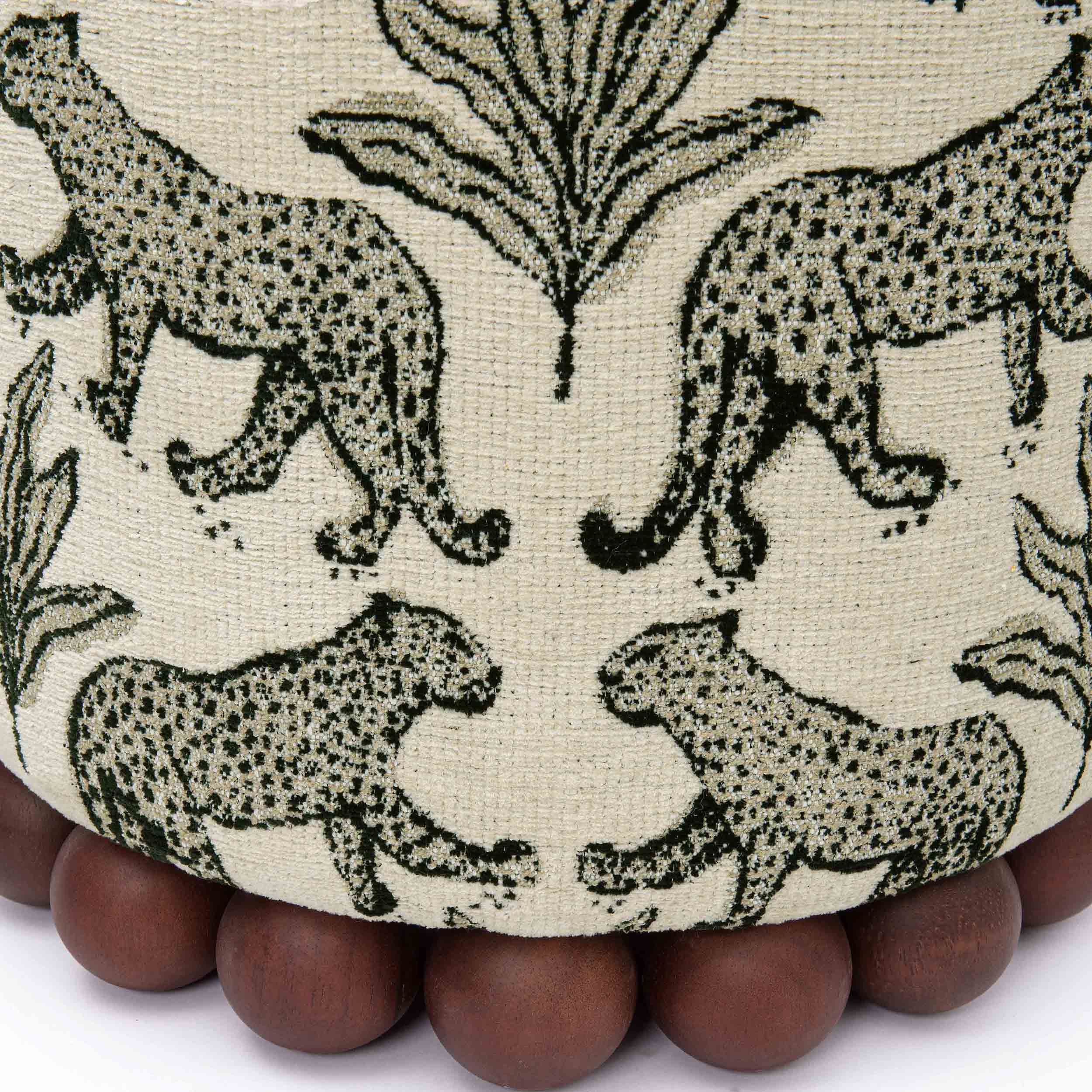 Dex Leopard Ottoman, Taupe - Image 3