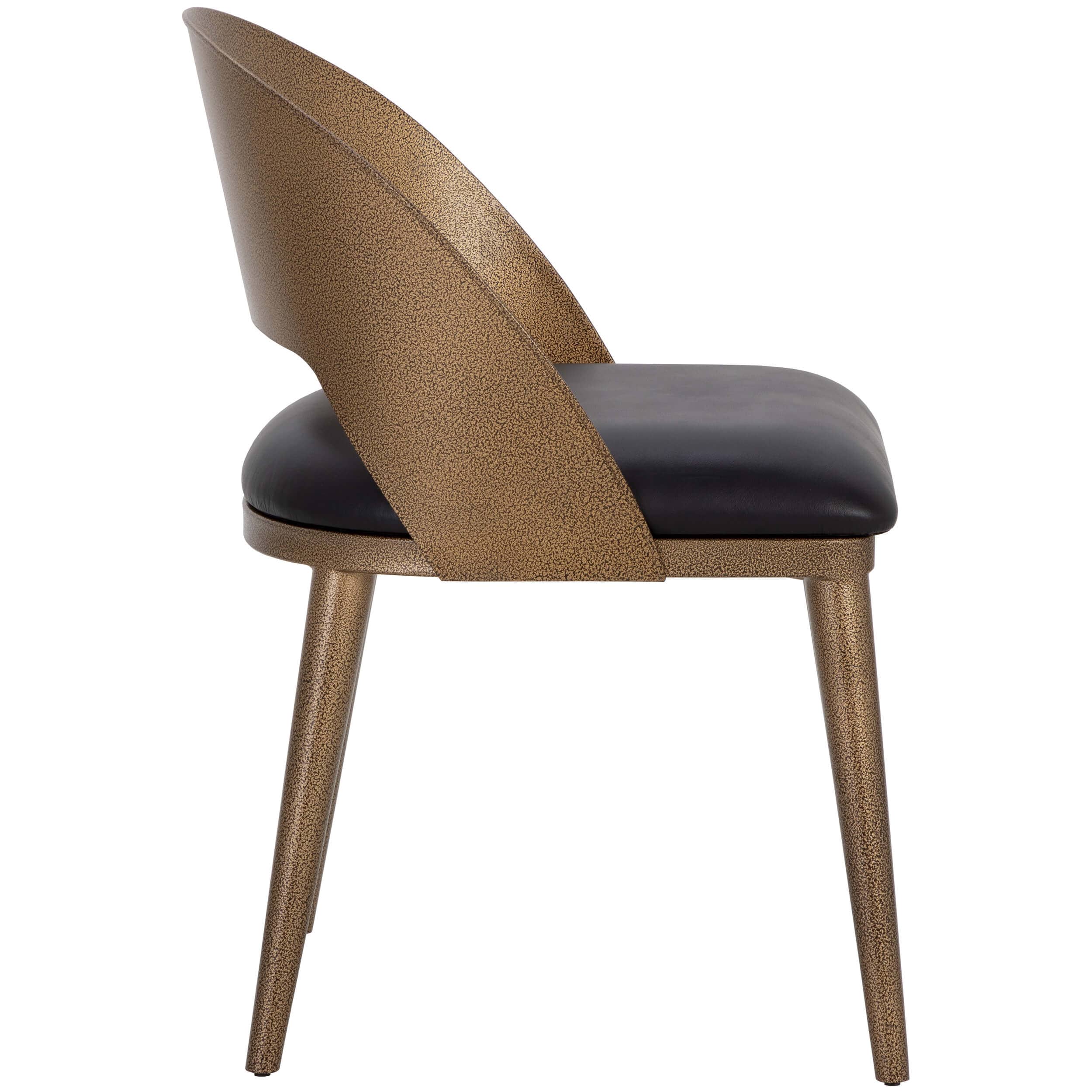 Dezirae Dining Chair, Charcoal Black/Antique Brass, Set of 2 - Image 3