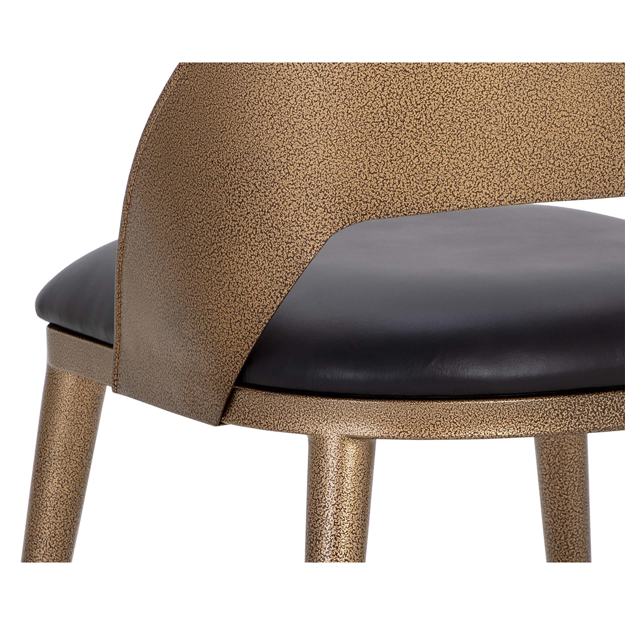 Dezirae Dining Chair, Charcoal Black/Antique Brass, Set of 2 - Image 7