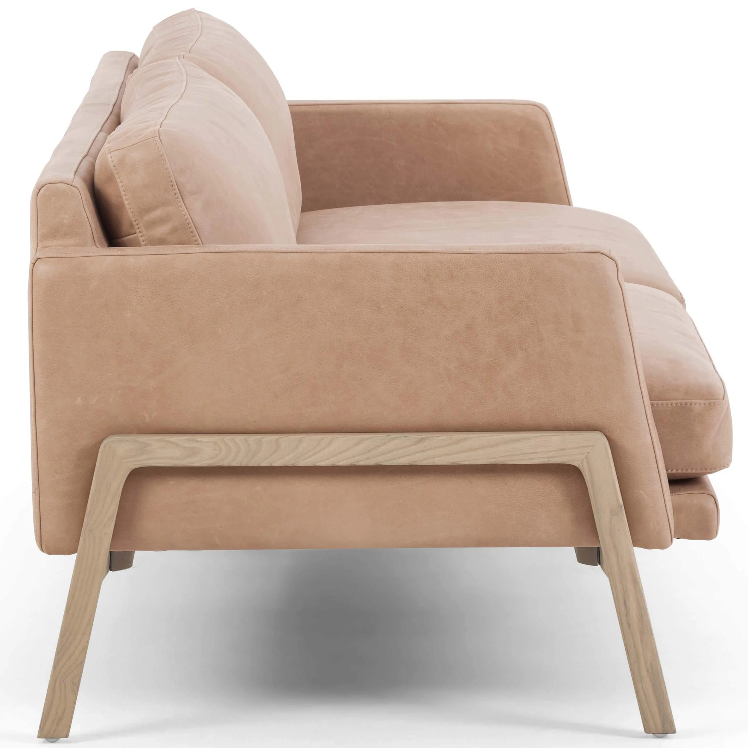 Diana 84" Leather Sofa, Palermo Nude by Four Hands - Image 3