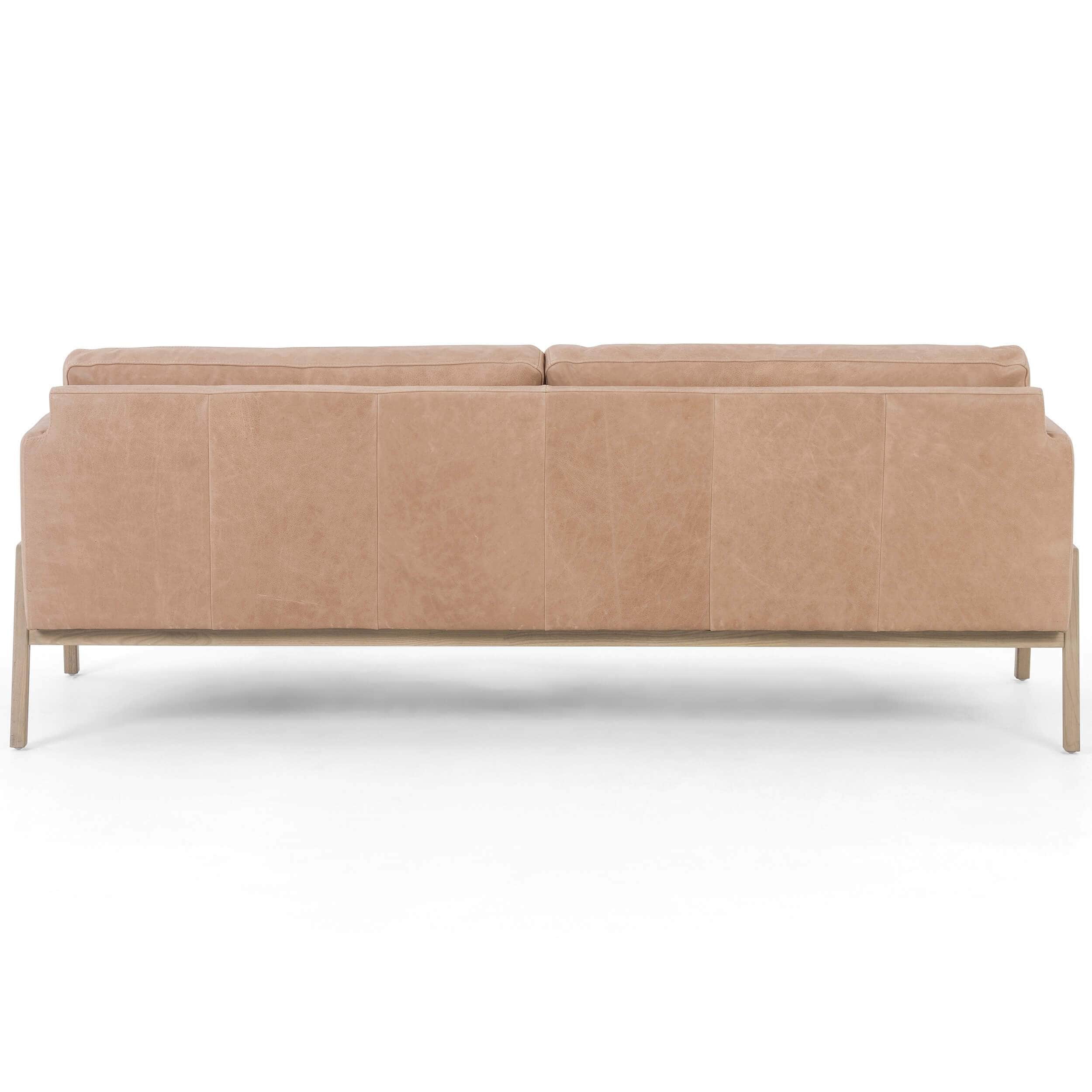 Diana 84" Leather Sofa, Palermo Nude by Four Hands - Image 4