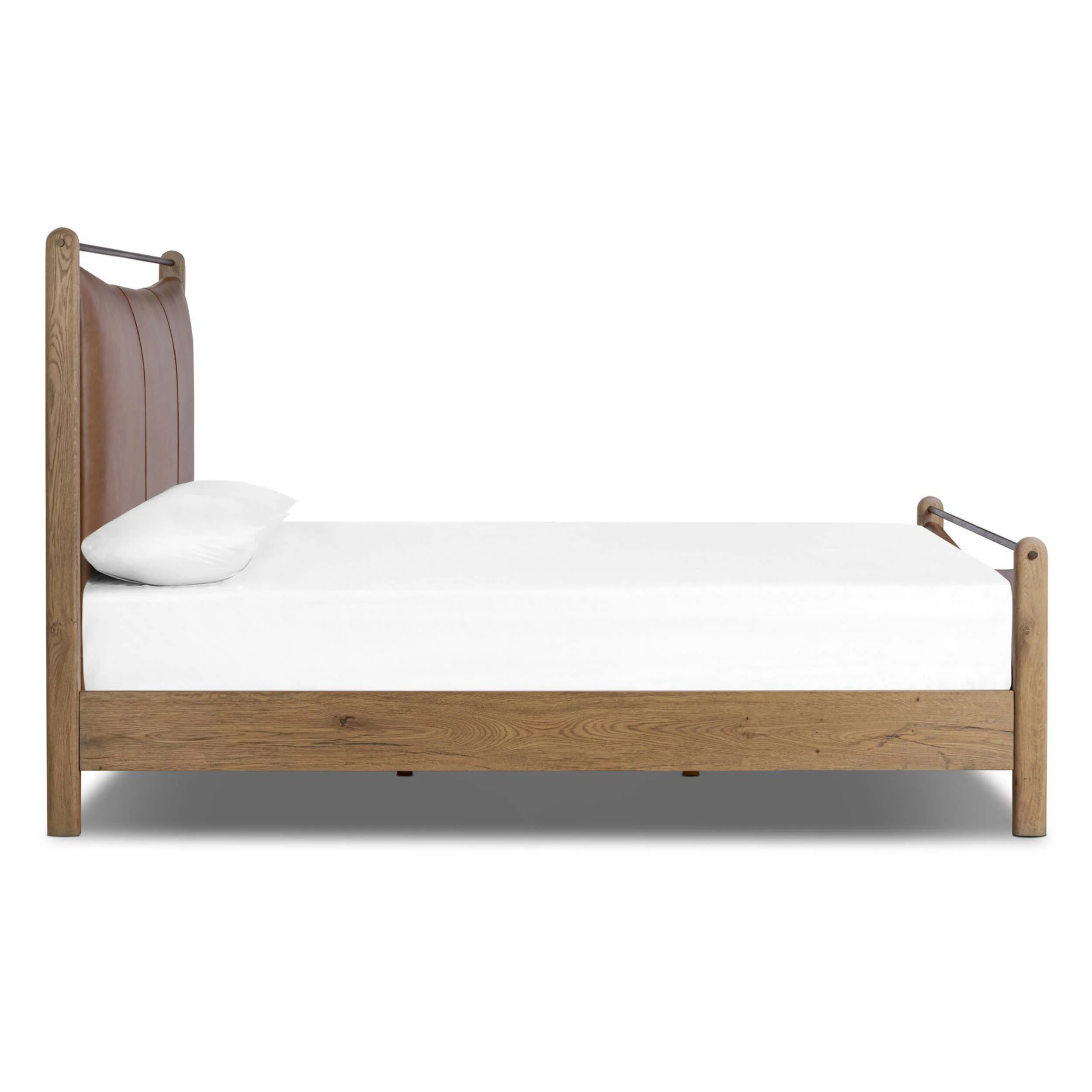 Dina Leather Bed, Sonoma Chestnut by Four Hands - Image 3
