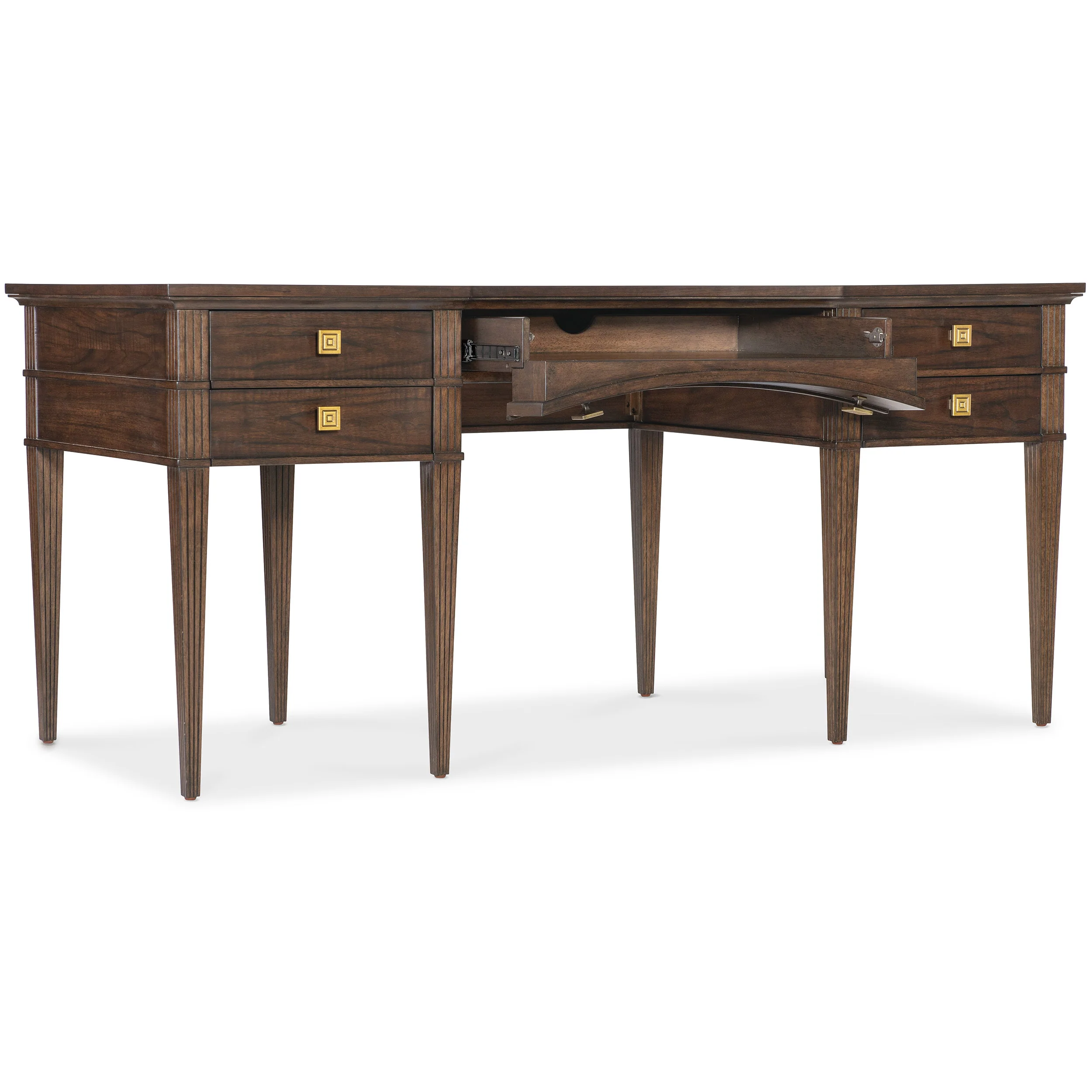 Diplomat Writing Desk, Dark Wood - Image 4