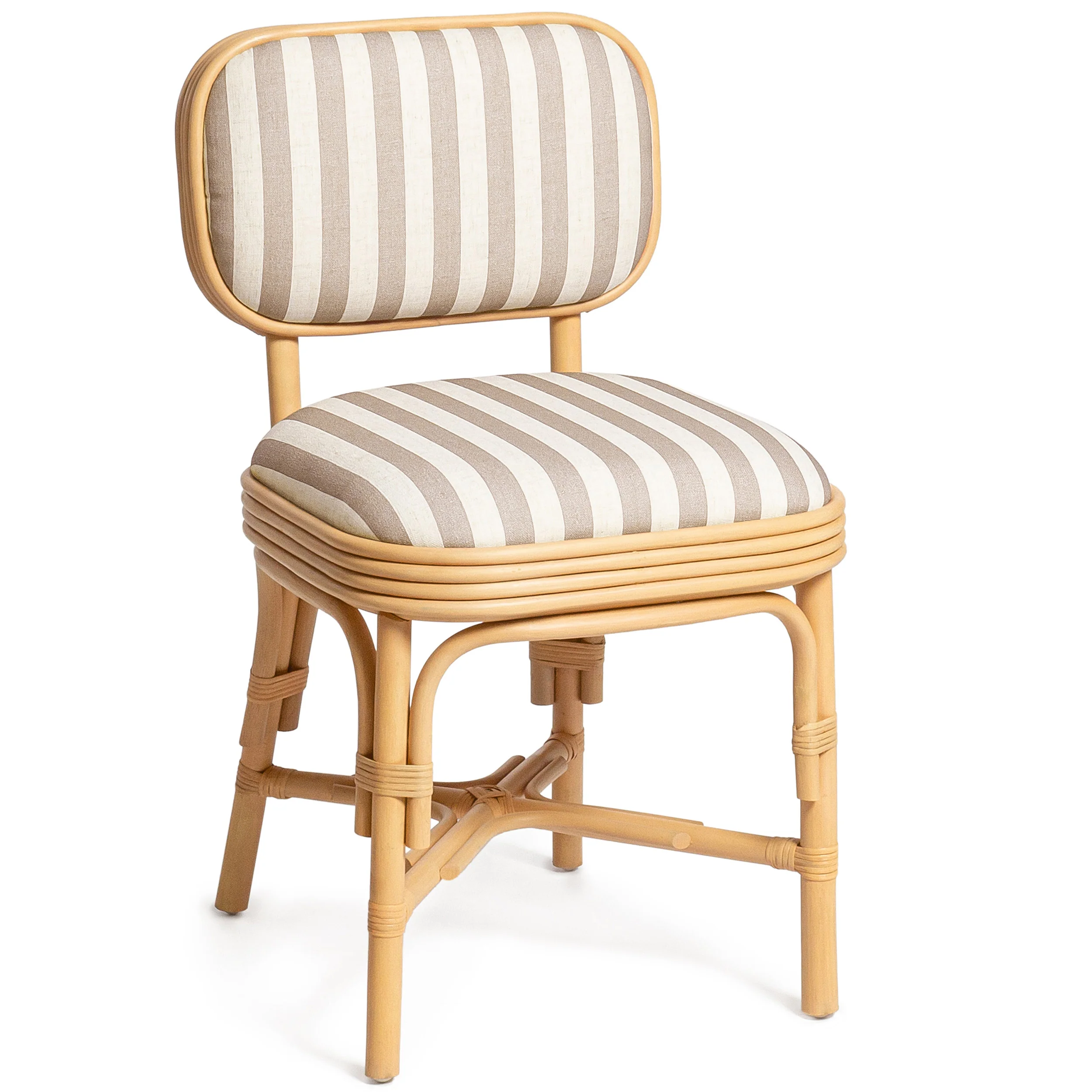 Dorine Striped Dining Chair, Khaki