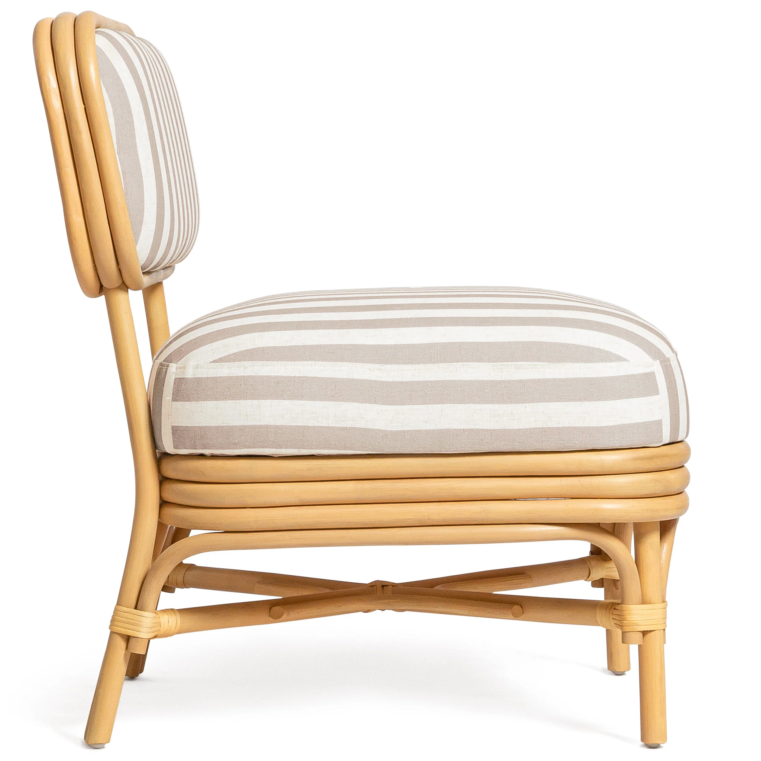 Dorine Striped Accent Chair, Khaki - Image 3