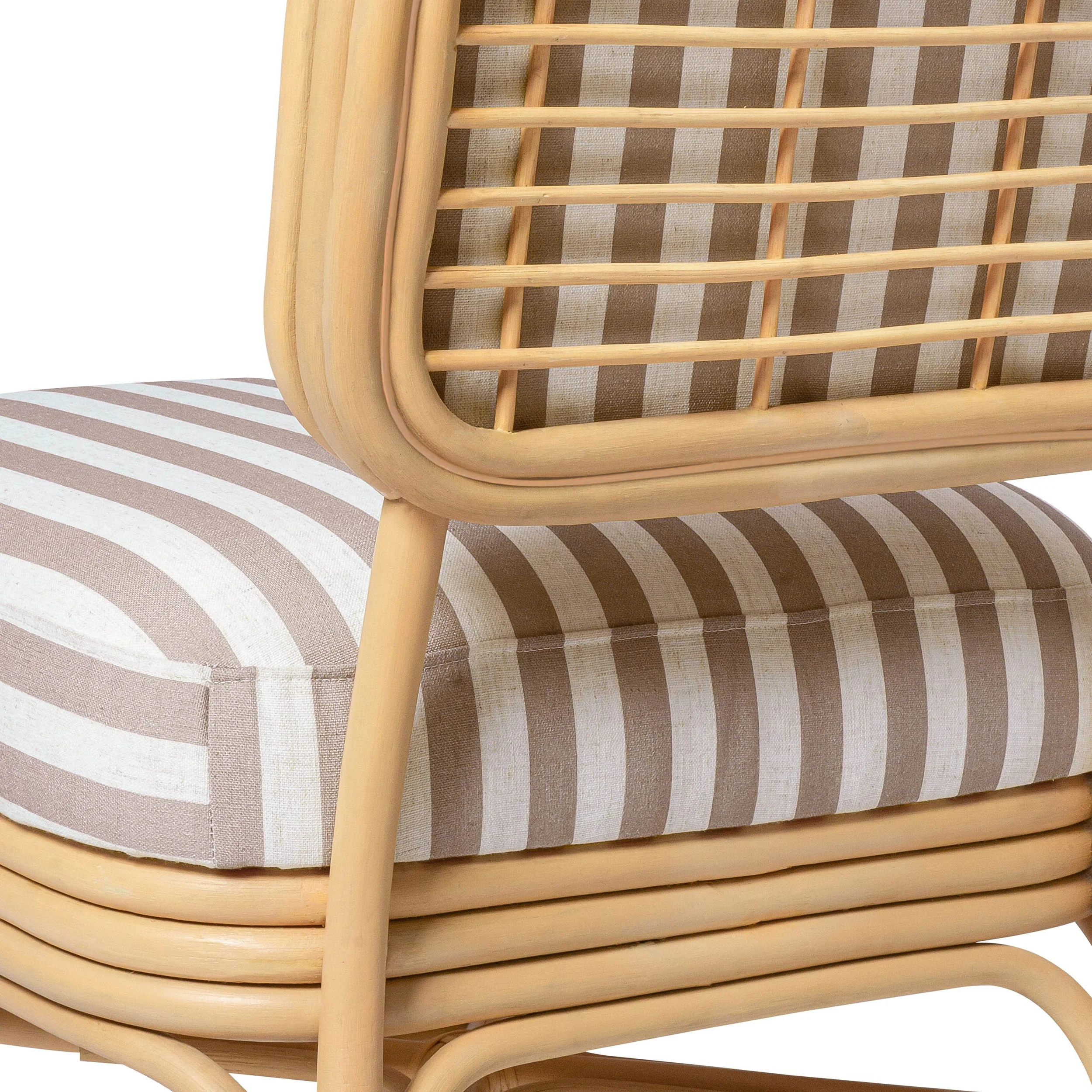 Dorine Striped Accent Chair, Khaki - Image 4