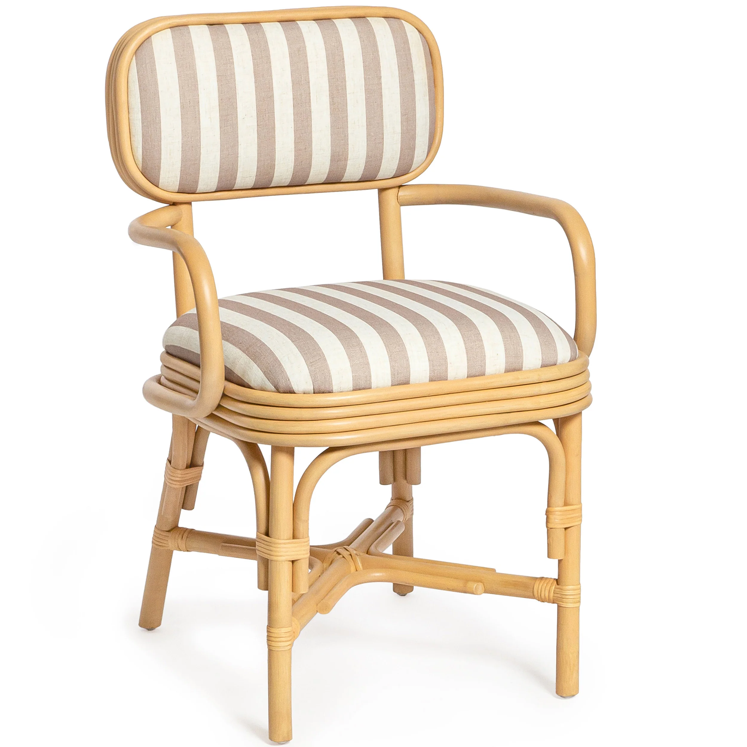 Dorine Striped Dining Armchair, Khaki