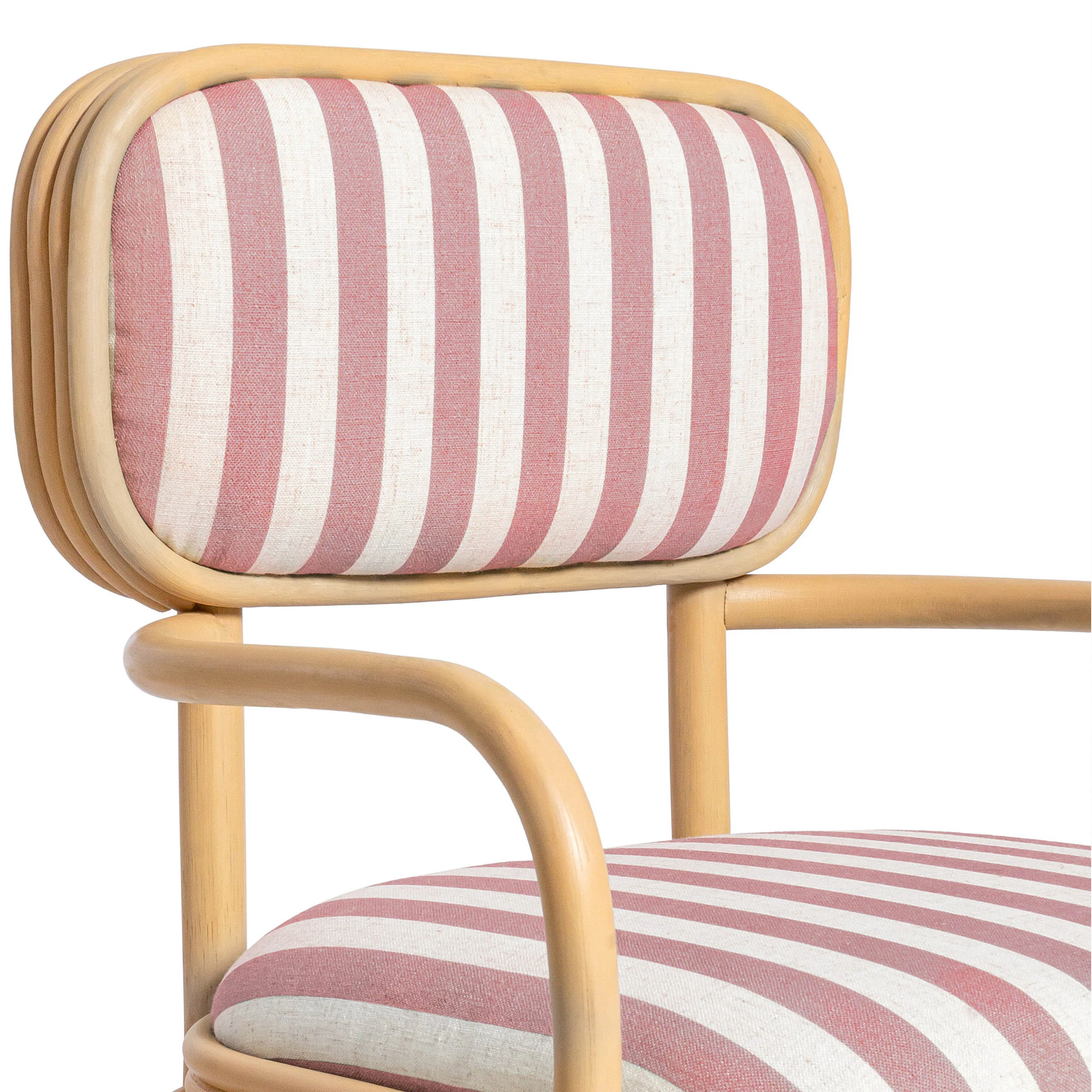 Dorine Striped Dining Armchair, Cherry - Image 5