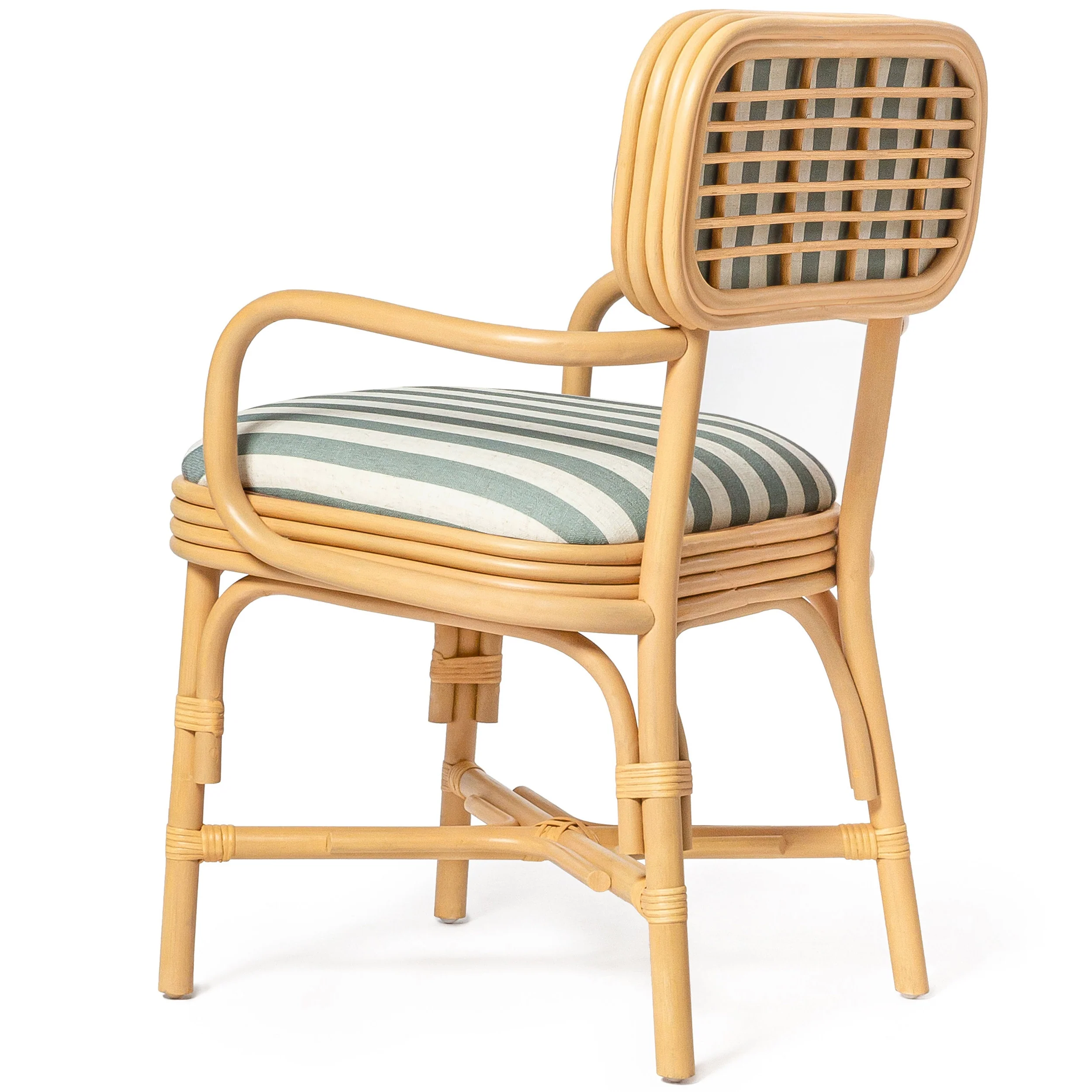 Dorine Striped Dining Armchair, Mint Green - Image 4